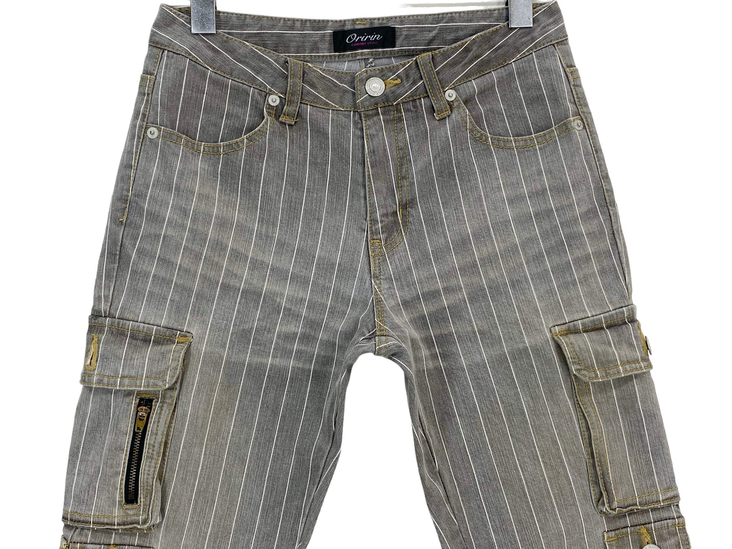 Japanese Brand Oririn Jeans Cargo Stripes Hickory Jeans Size US 28 / EU 44 - 3 Thumbnail