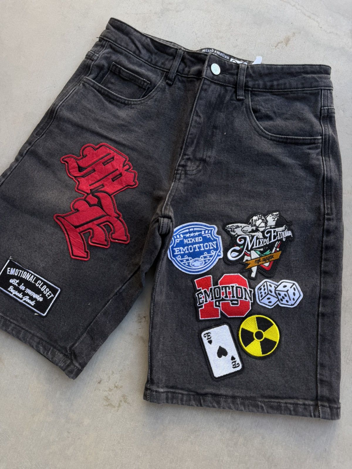 Other Mixed Emotions Patchwork Denim Short Black 30 NWT Size US 30 / EU 46 - 3 Thumbnail
