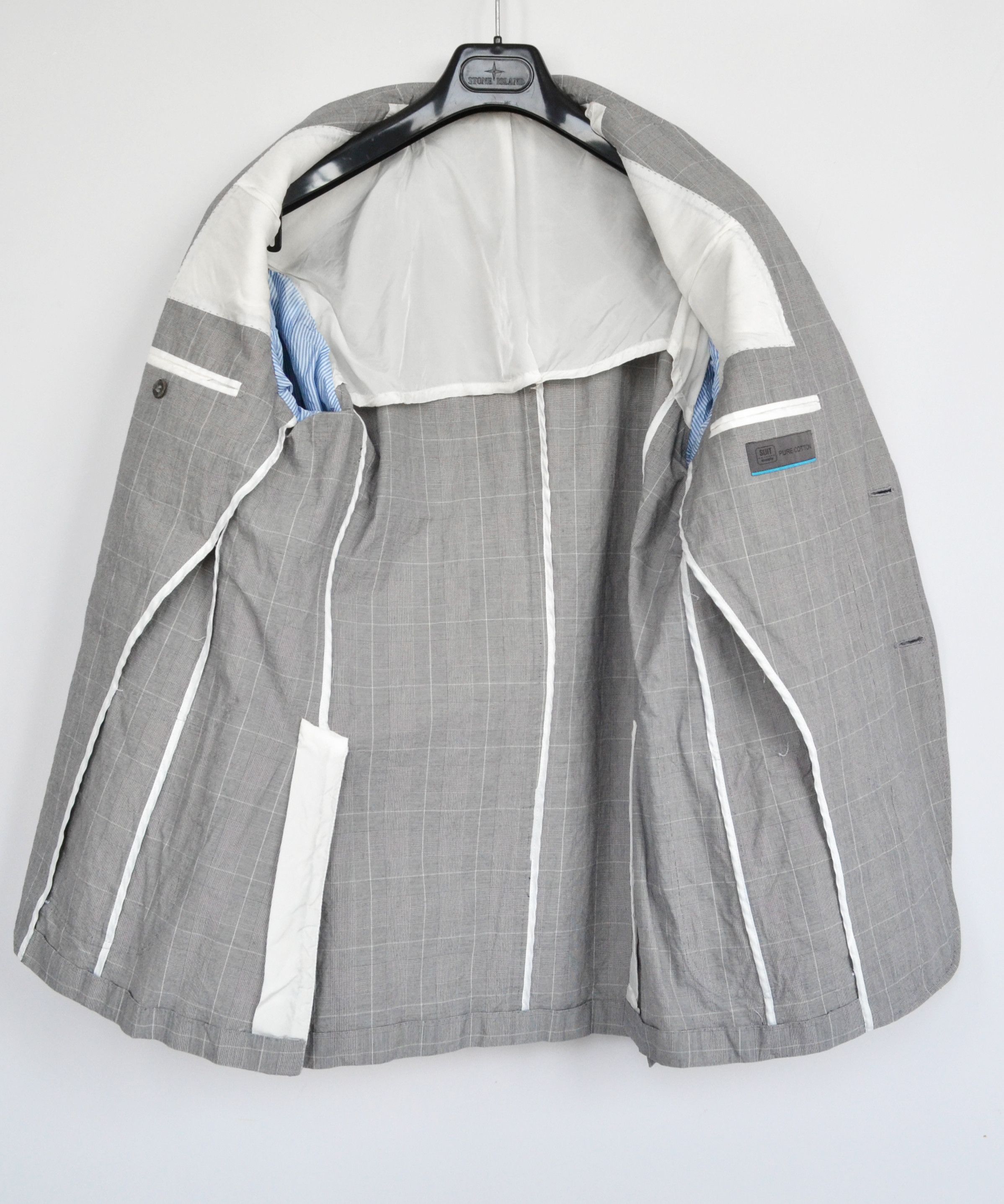 Suitsupply 🔴 SUITSUPPLY Blazer Jacket Suit Grey White Check Cotton Size 46R - 4 Thumbnail