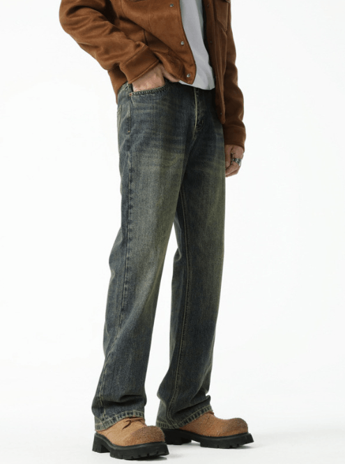 Japanese Brand × Jean Men's trendy washed distressed bamboo cotton flared jeans Size US 32 / EU 48 - 3 Thumbnail