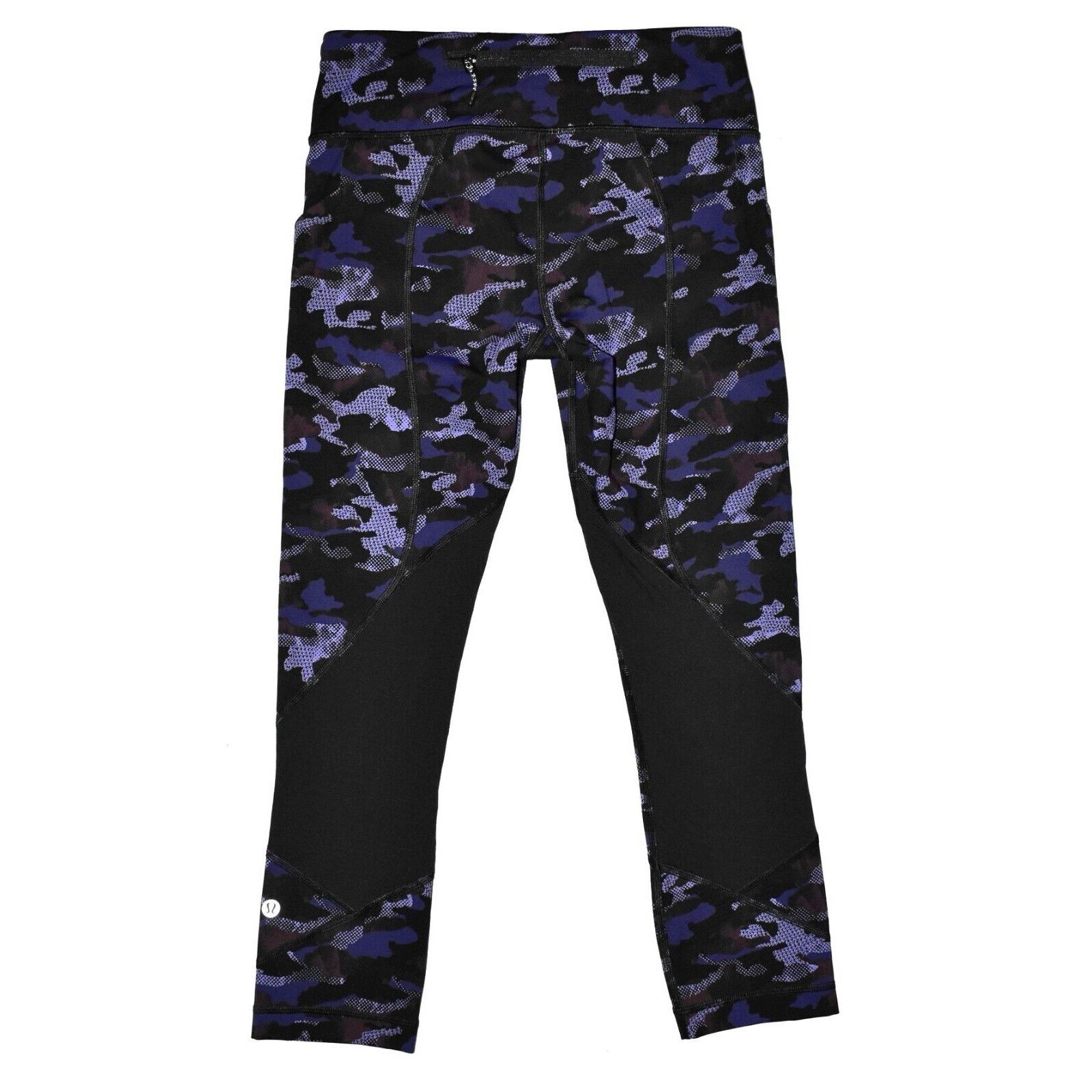Lululemon LULULEMON AHTLETICA Black Purple Camo Pockets Crop Pant Sz 4 Size 27" / US 4 / IT 40 - 2 Thumbnail