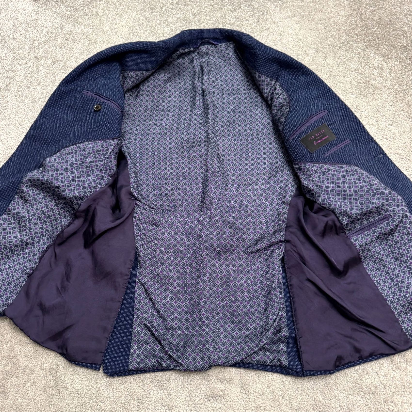 Ted Baker Ted Baker London Endurance Jay SPJ Wool Blazer Jacket Mens 38R Blue Double Vent Size 38R - 5 Thumbnail