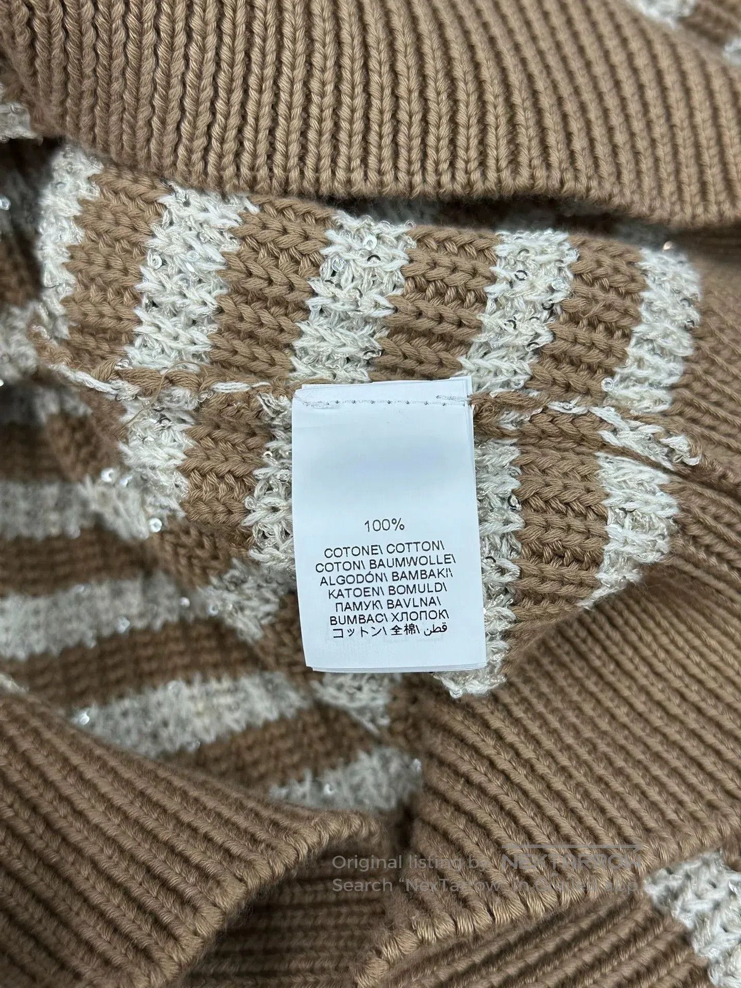 Brunello Cucinelli Brunello Cucinelli Sequin Stripe Sweater. Size M / US 6-8 / IT 42-44 - 6 Thumbnail