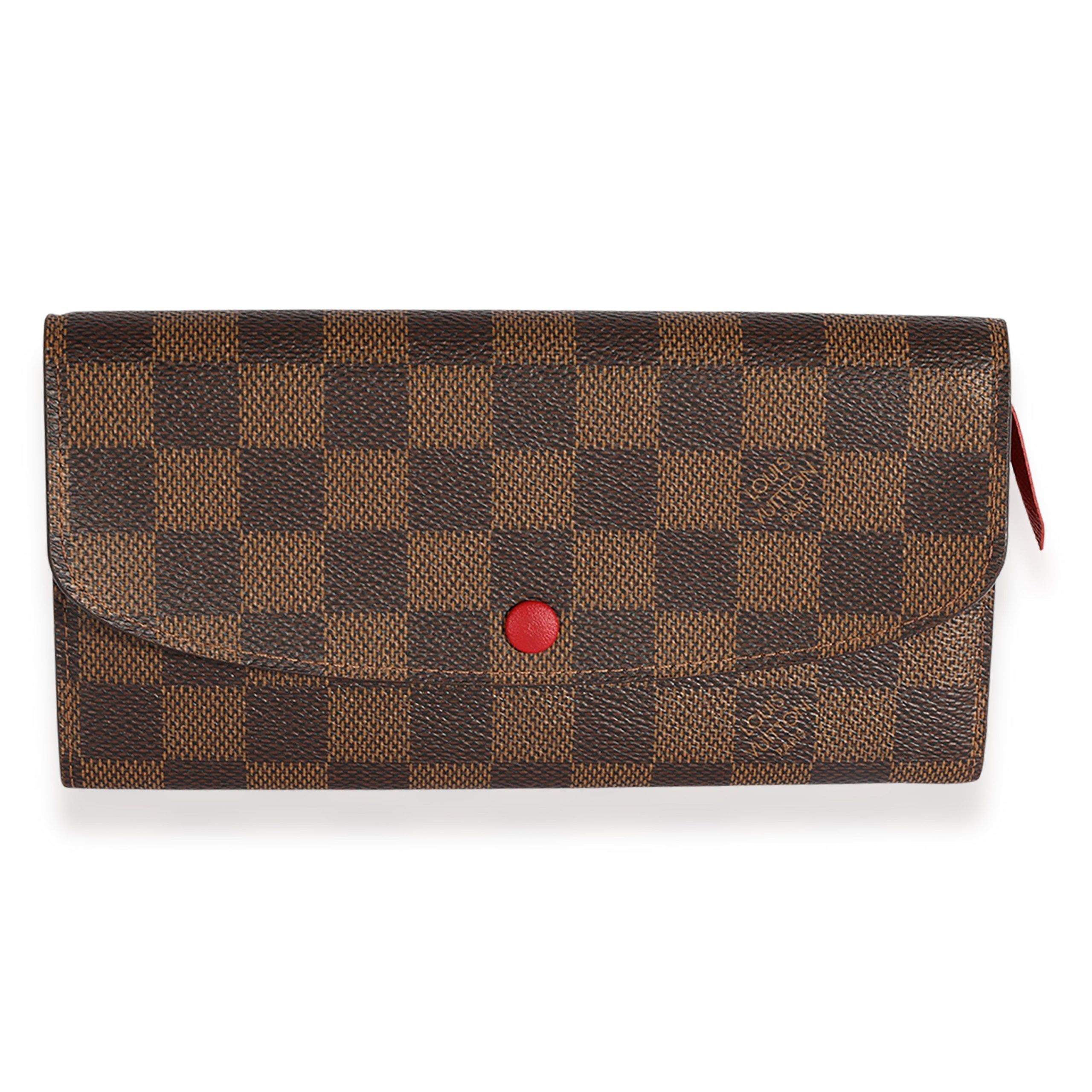 Louis Vuitton Louis Vuitton Damier Ebene & Red Leather Emilie Wallet Size ONE SIZE - 1 Thumbnail