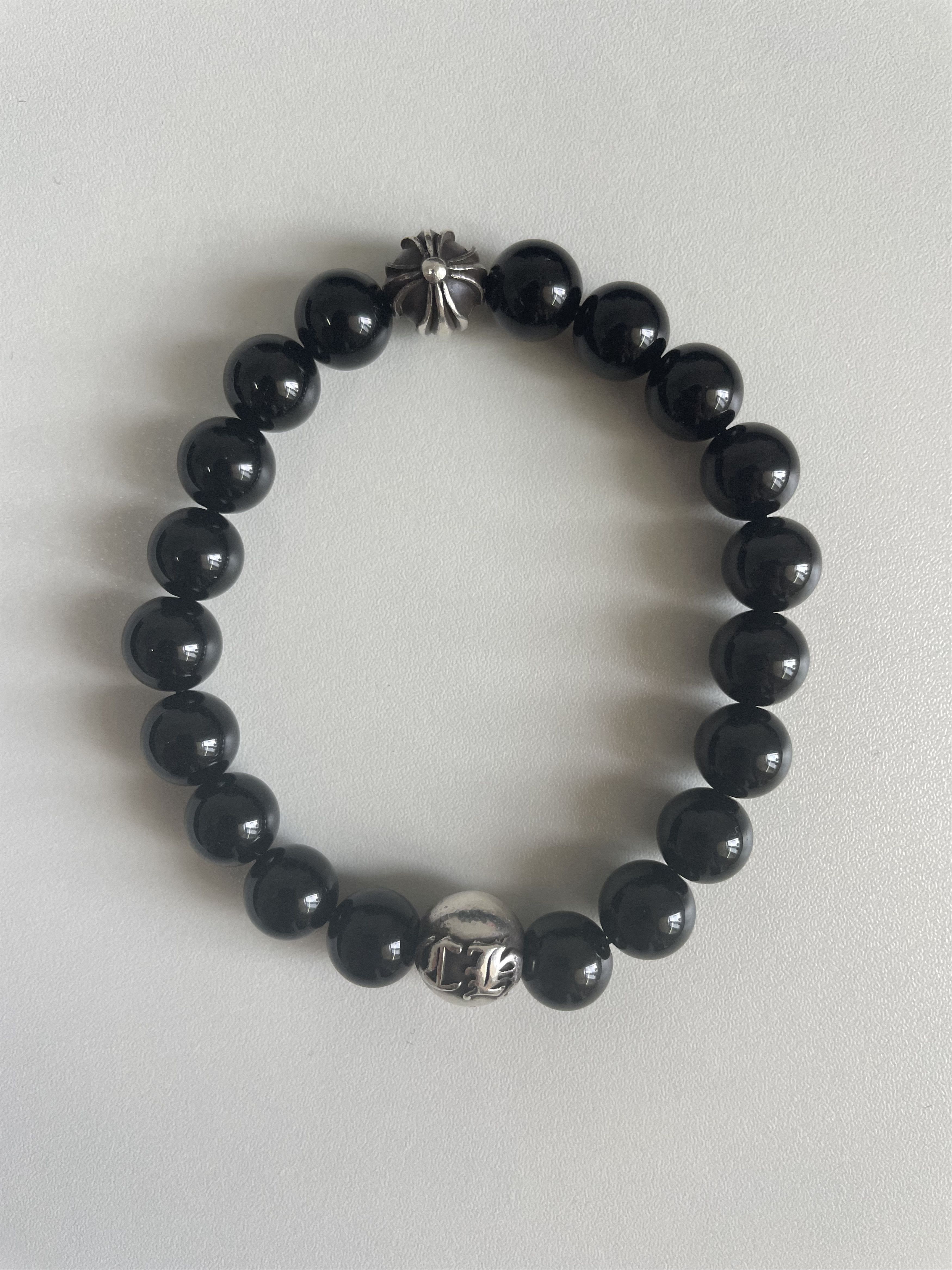 Chrome Hearts Chrome Hearts 10mm Black 2 Silver Bead Bracelet Size ONE SIZE - 9 Thumbnail