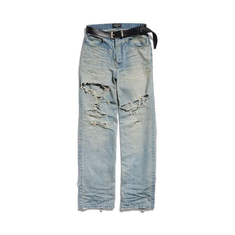 Balenciaga Integrated Belt Pants in Light Blue Size US 34 / EU 50 - 1 Thumbnail