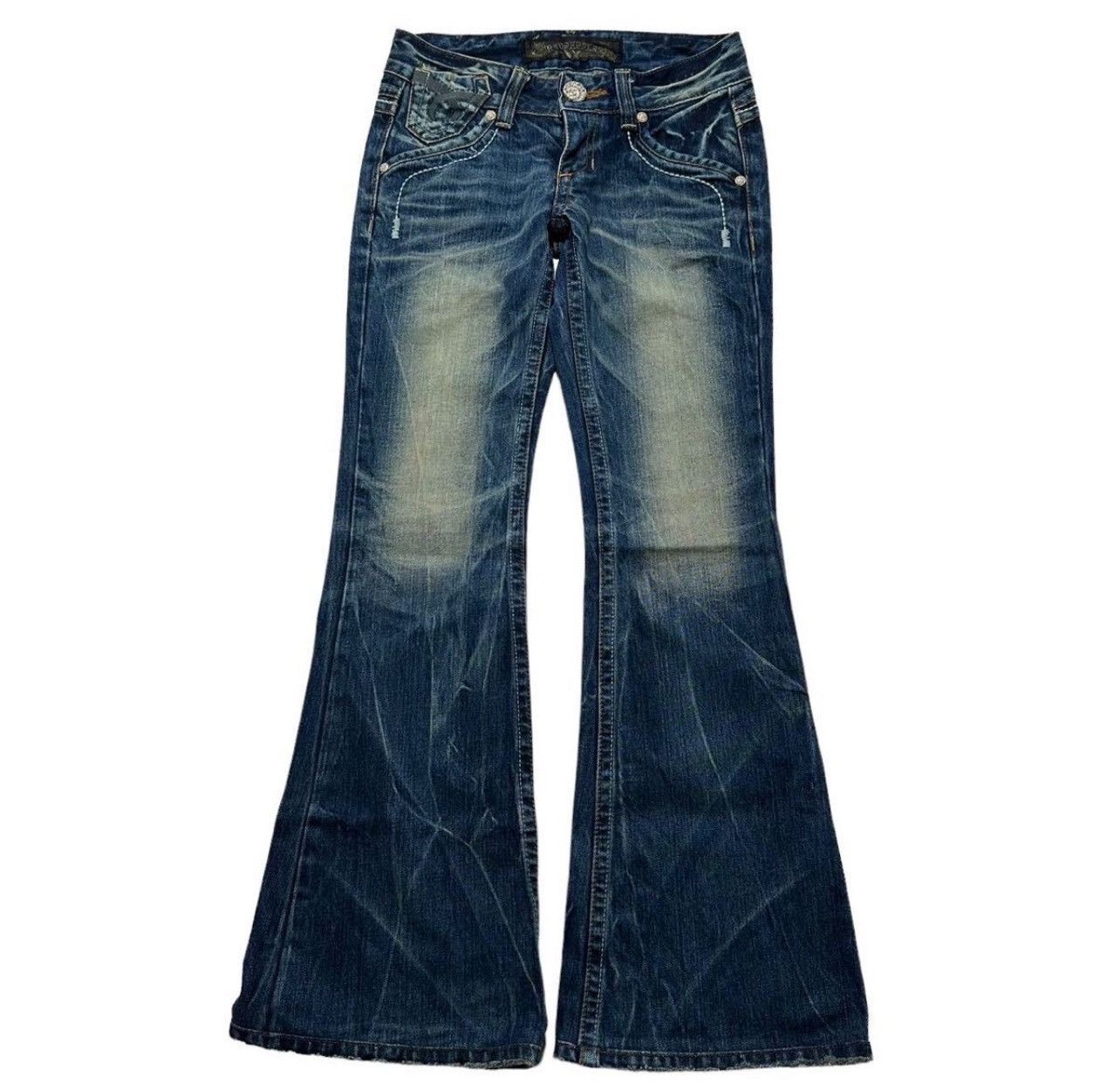 image of If Six Was Nine x Le Grande Bleu L G B Red Pepper Flared Star Patch Jeans in Blue, Men's (Size 28)