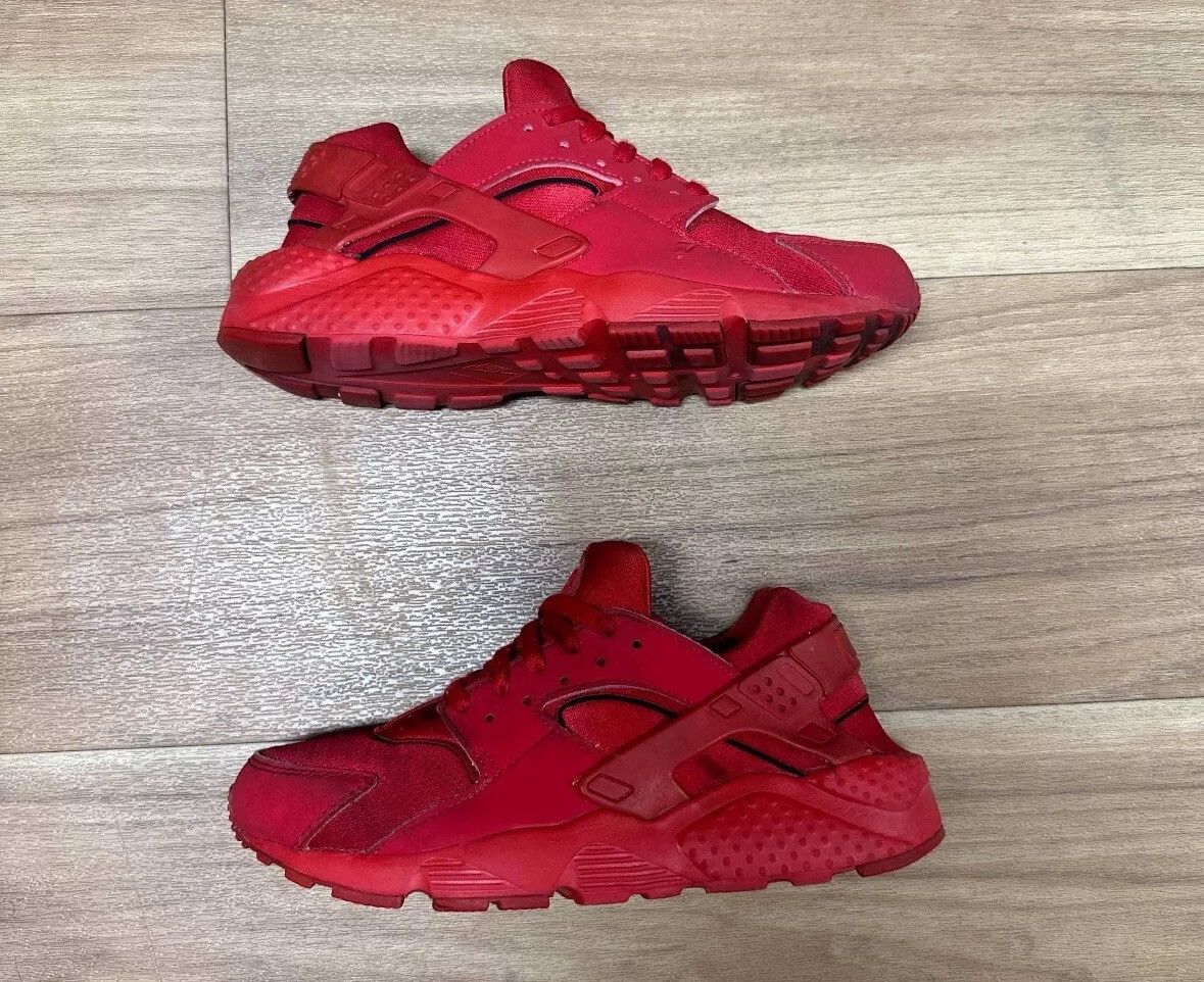 Nike Nike Huarache Run Low Triple Red Size US 7 / EU 40 - 2 Thumbnail