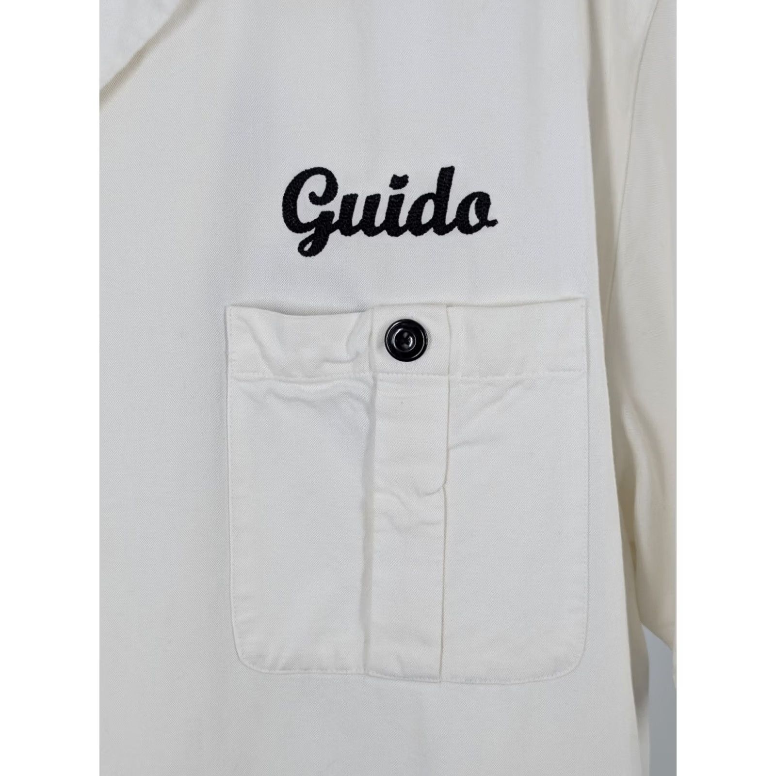 Lucky Brand VINTAGE Lucky Brand Bowling Shirt Gabardine Rayon White 90s Rockabilly 48 31" L Mens Size US L / EU 52-54 / 3 - 5 Thumbnail