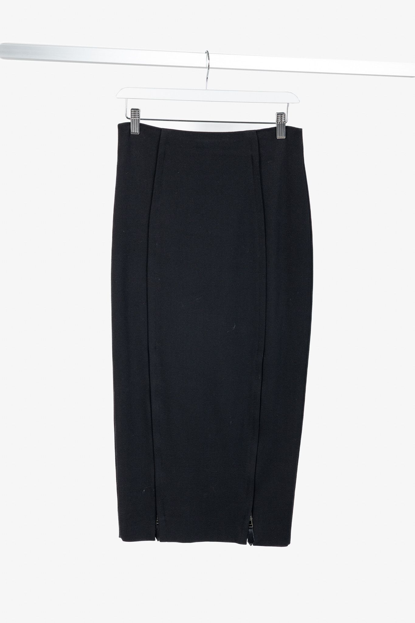 Annette Gortz Annette Gortz AW/13 Kami Black Wool-Twill Midi Pencil Skirt Size 28" / US 6 / IT 42 - 1 Thumbnail