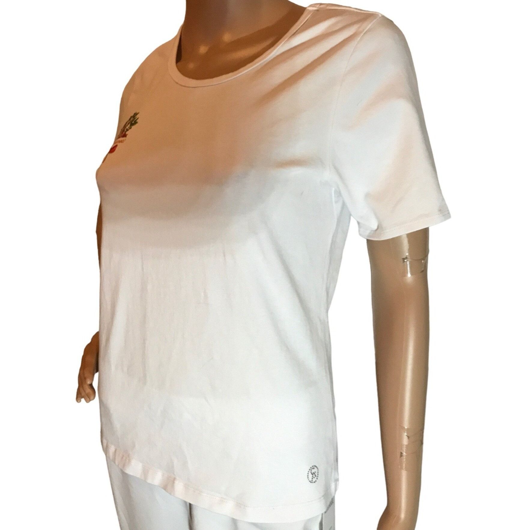 Designer × Vintage Christine Alexander Medium White Shirt Top Cotton Dance Trac Size M / US 6-8 / IT 42-44 - 2 Thumbnail