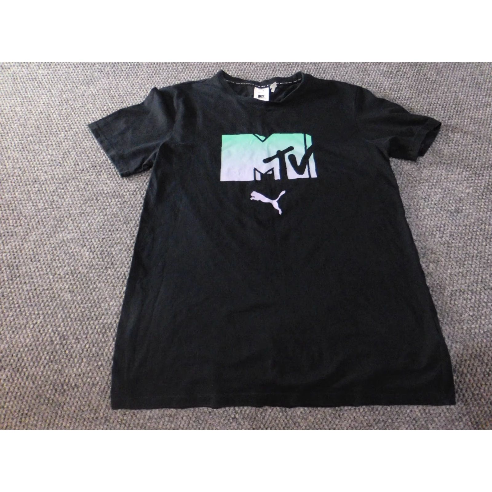 Puma PUMA Mens Shirt Medium Black Music Logo Crew Neck Short Sleeve T-Shirt Size US M / EU 48-50 / 2 - 3 Thumbnail