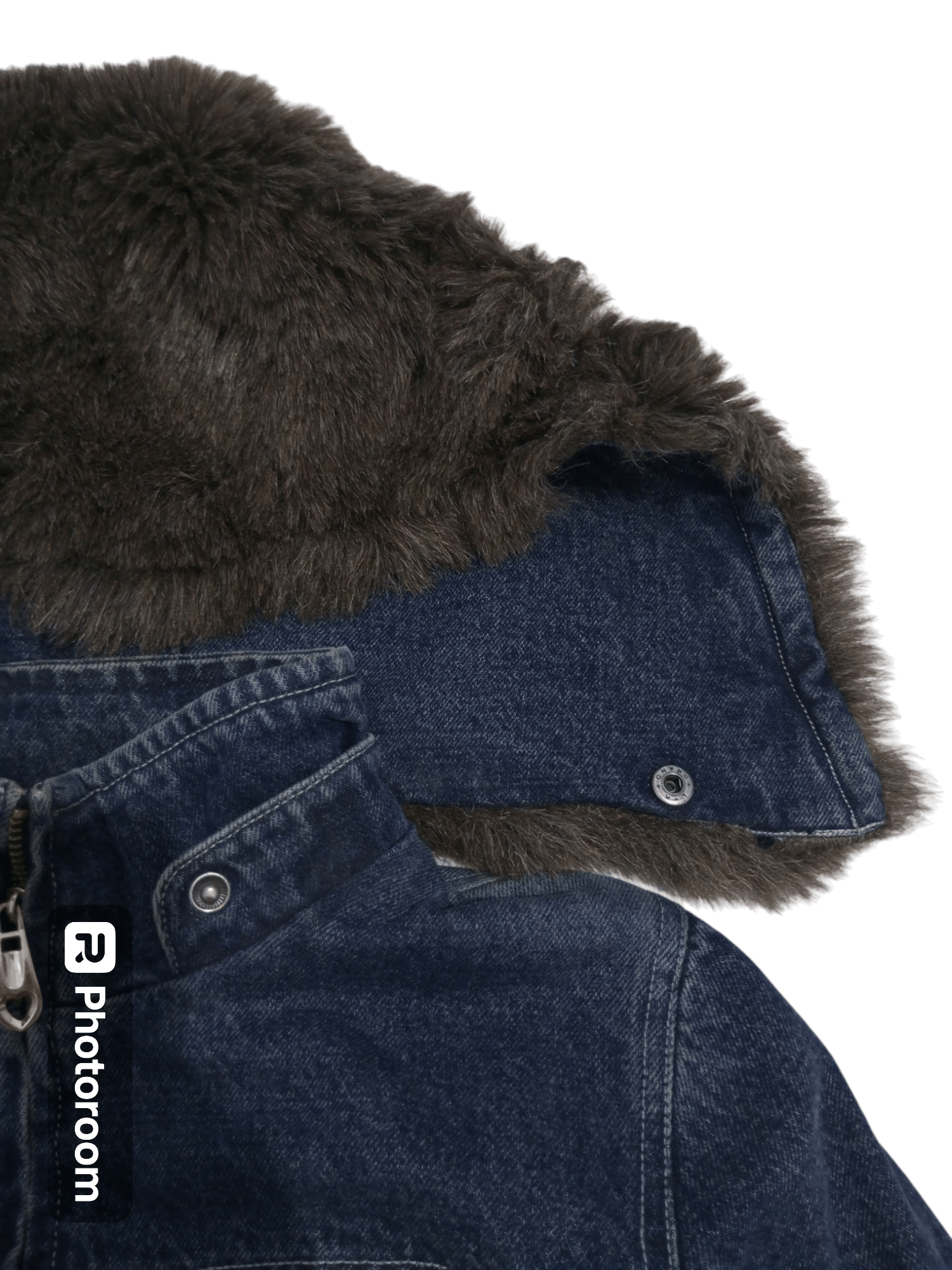 If Six Was Nine Vintage m-o-t-o denim jacket faux fur hoodie Size US M / EU 48-50 / 2 - 8 Thumbnail