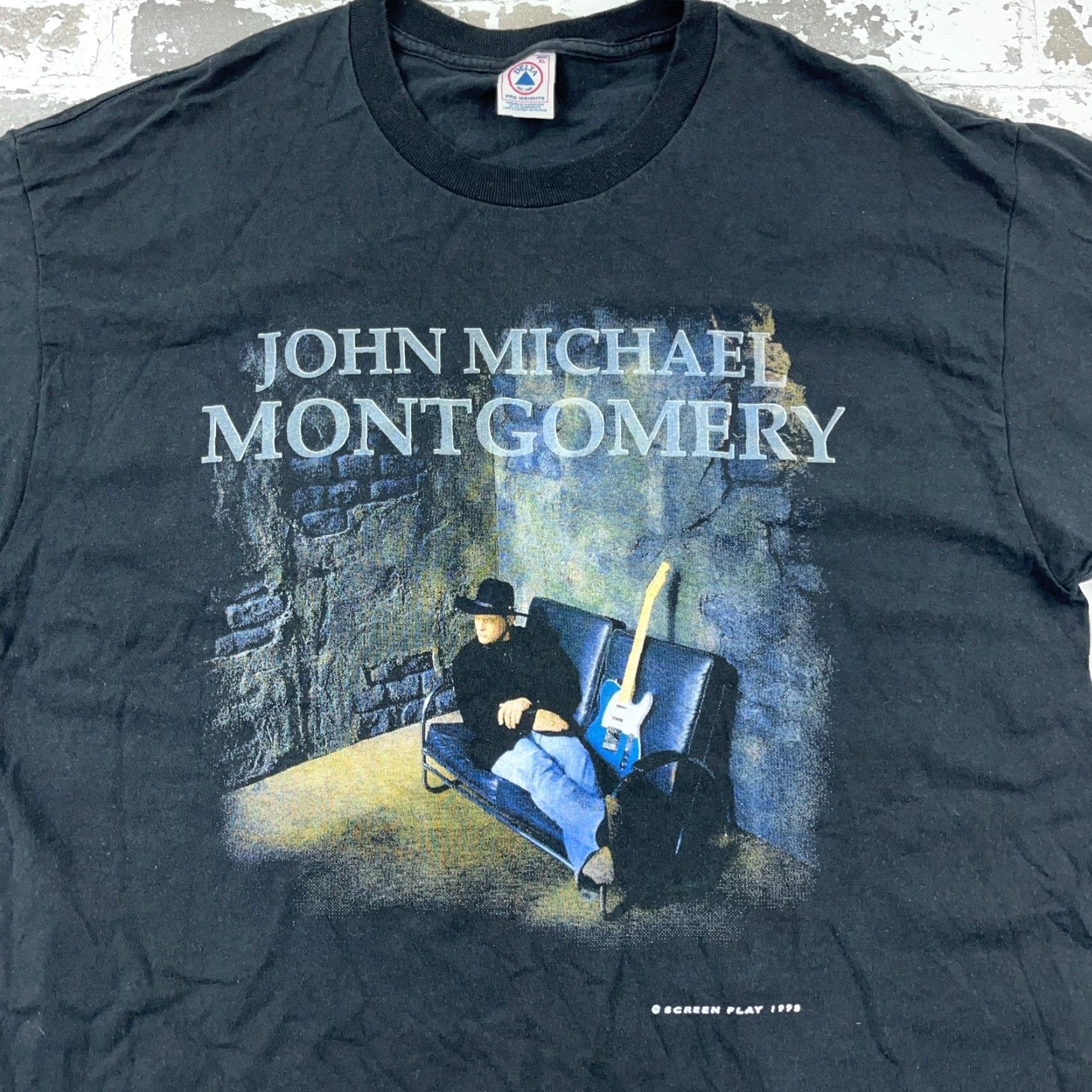 Delta VINTAGE Delta John Montgomery Shirt Men XL Black Band Tee Country Music Tour USA 90s Shirt Mens XL Black Band Rock Retro Size US XL / EU 56 / 4 - 3 Thumbnail