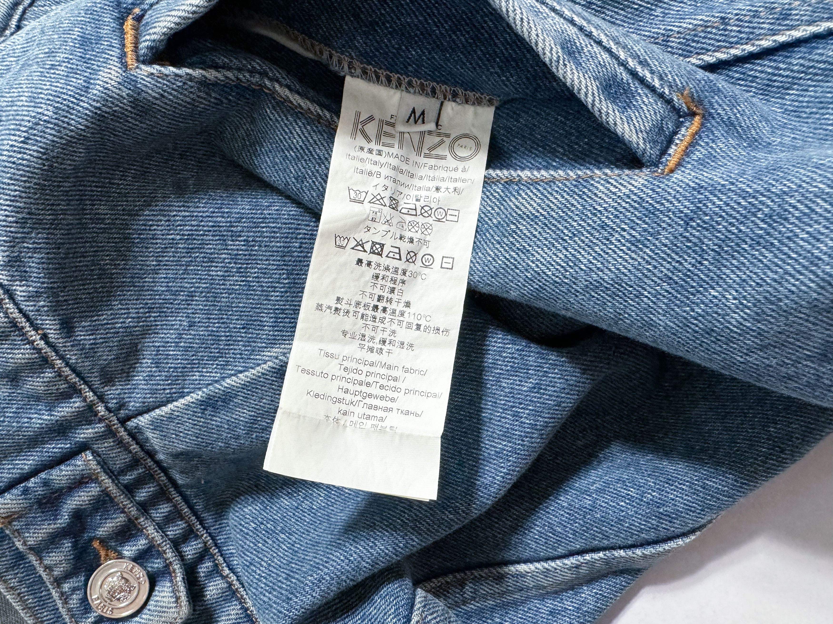 Kenzo Kenzo Medium Wash Denim Jacket with Patches Size US M / EU 48-50 / 2 - 10 Thumbnail