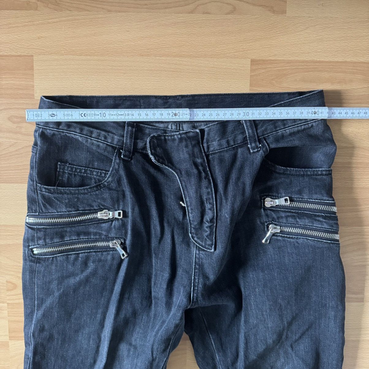 Japanese Brand Washed Biker Jeans Size US 30 / EU 46 - 4 Thumbnail