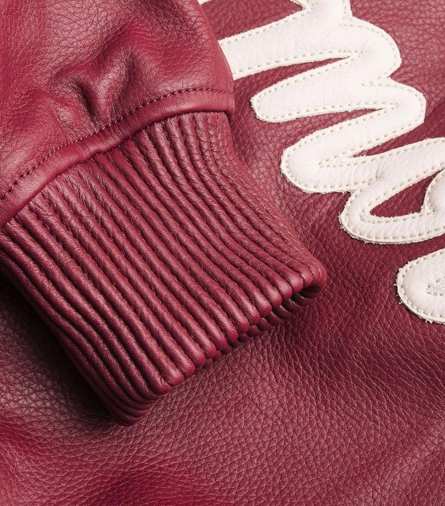 Amiri o1s1wg111125 Logo Leather Jacket in Burgundy/White Size US L / EU 52-54 / 3 - 4 Thumbnail