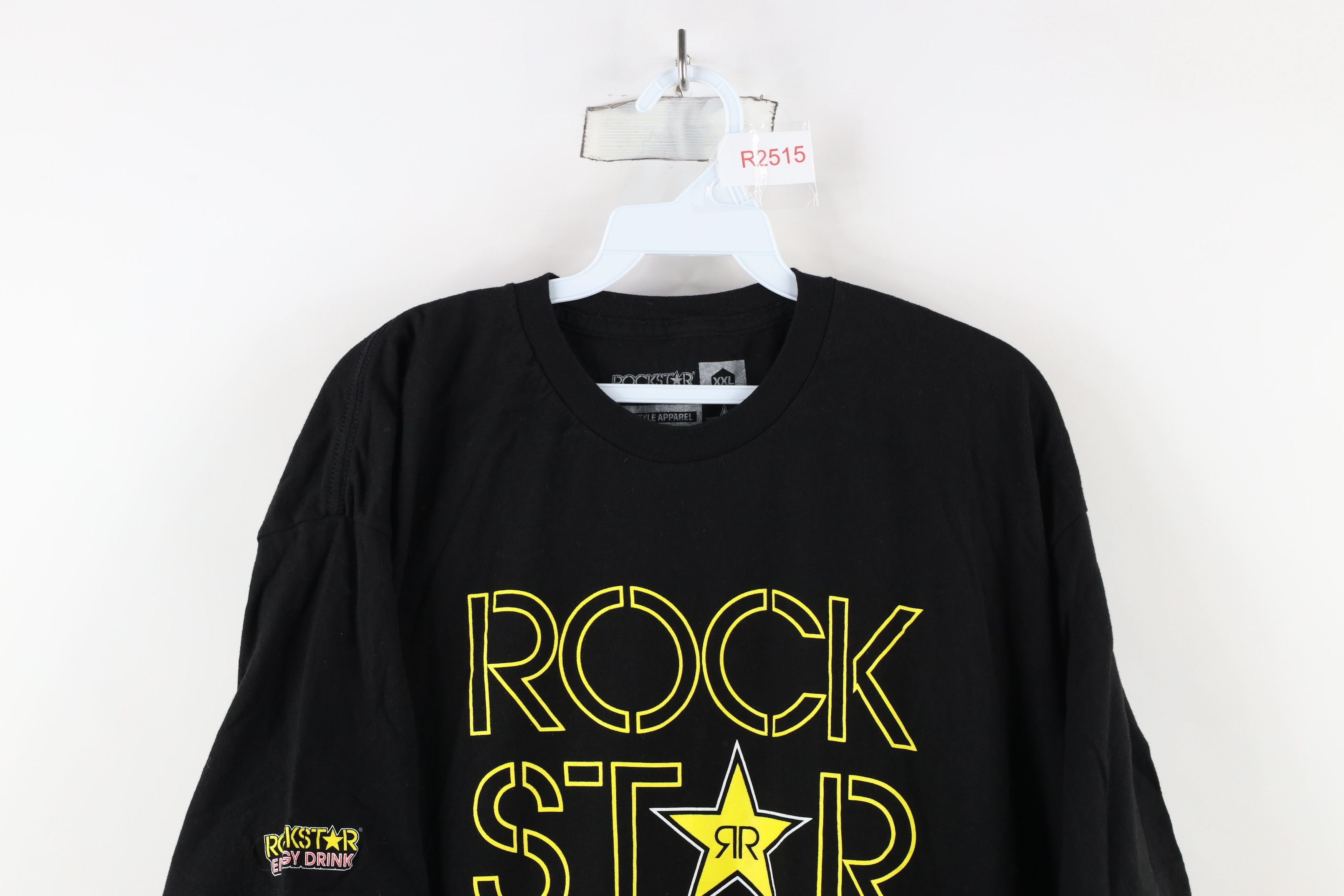 Vintage Rockstar Energy Drink Big Logo Short Sleeve T-Shirt Black Size US XXL / EU 58 / 5 - 2 Thumbnail