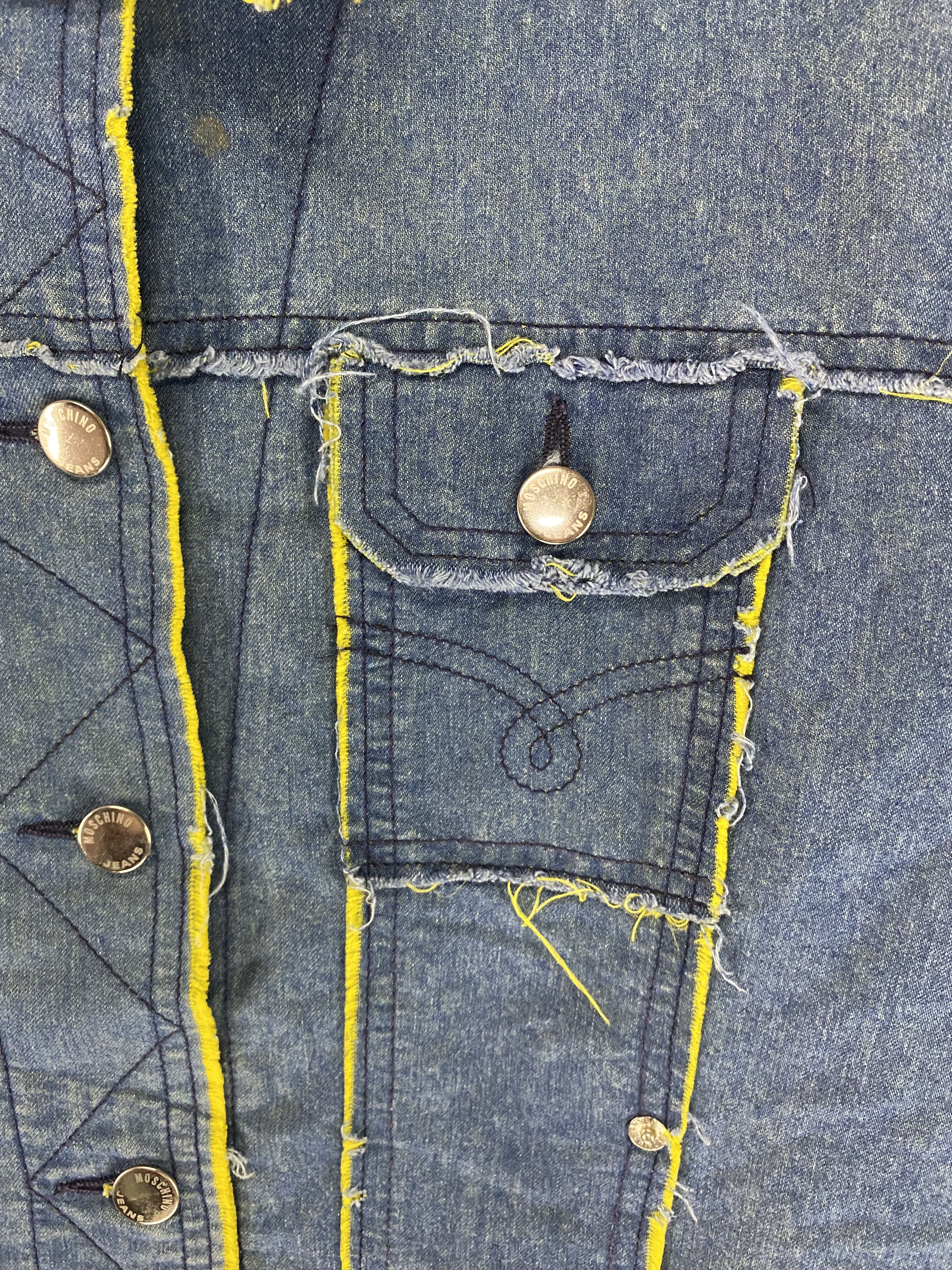 Designer × Moschino Moschino lime frayed edge denim jacket Size L / US 10 / IT 46 - 7 Thumbnail
