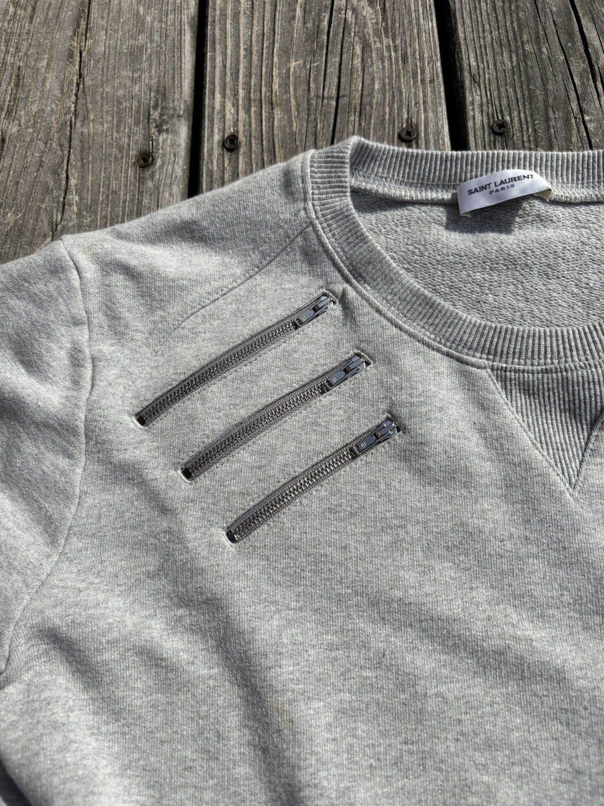 Saint Laurent Paris FW15 Hedi Slimane Saint Laurent 5 Zip Sweatshirt Size US M / EU 48-50 / 2 - 2 Thumbnail