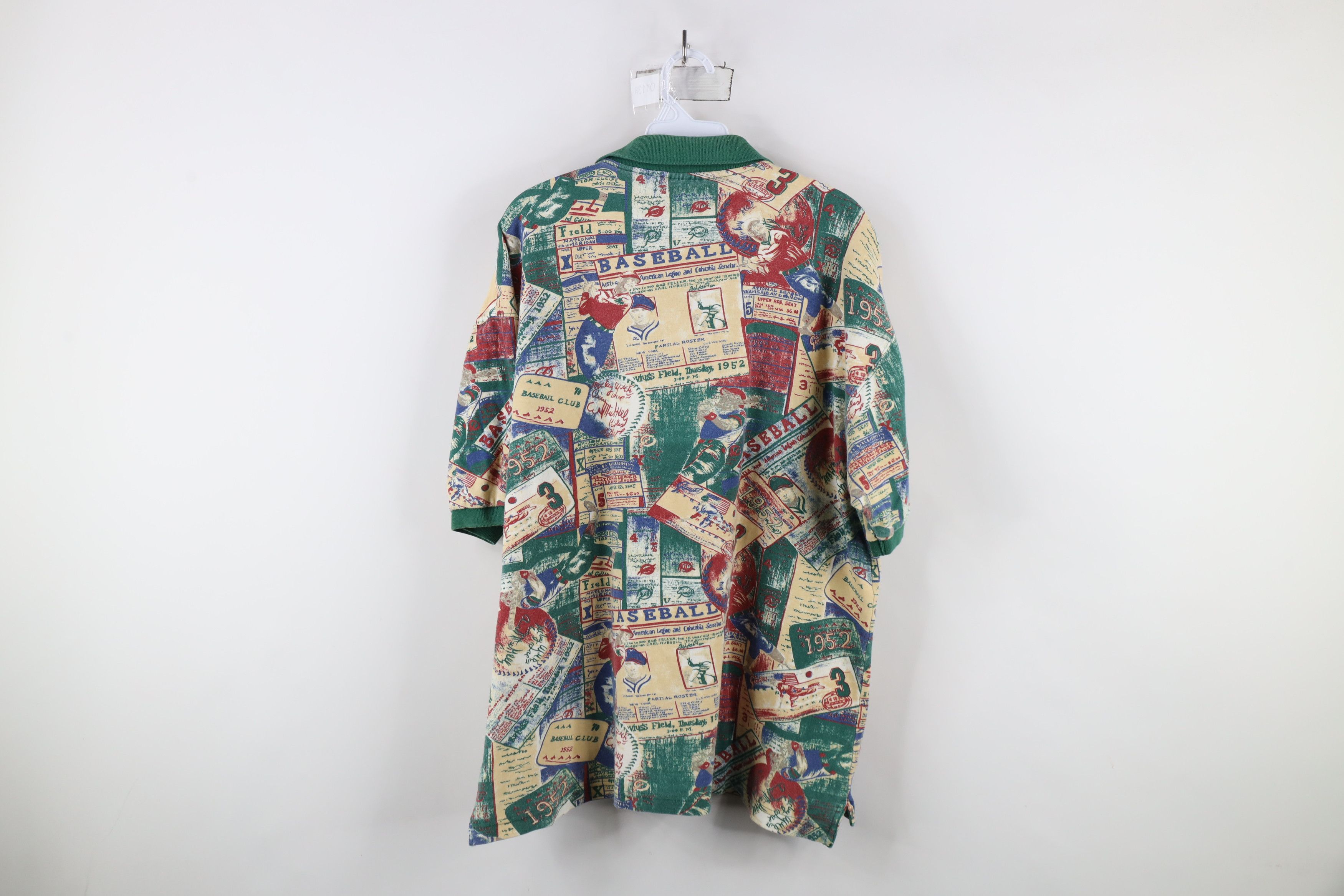 Vintage Vintage 90s Streetwear Baseball All Over Print Polo Shirt Size US L / EU 52-54 / 3 - 8 Thumbnail