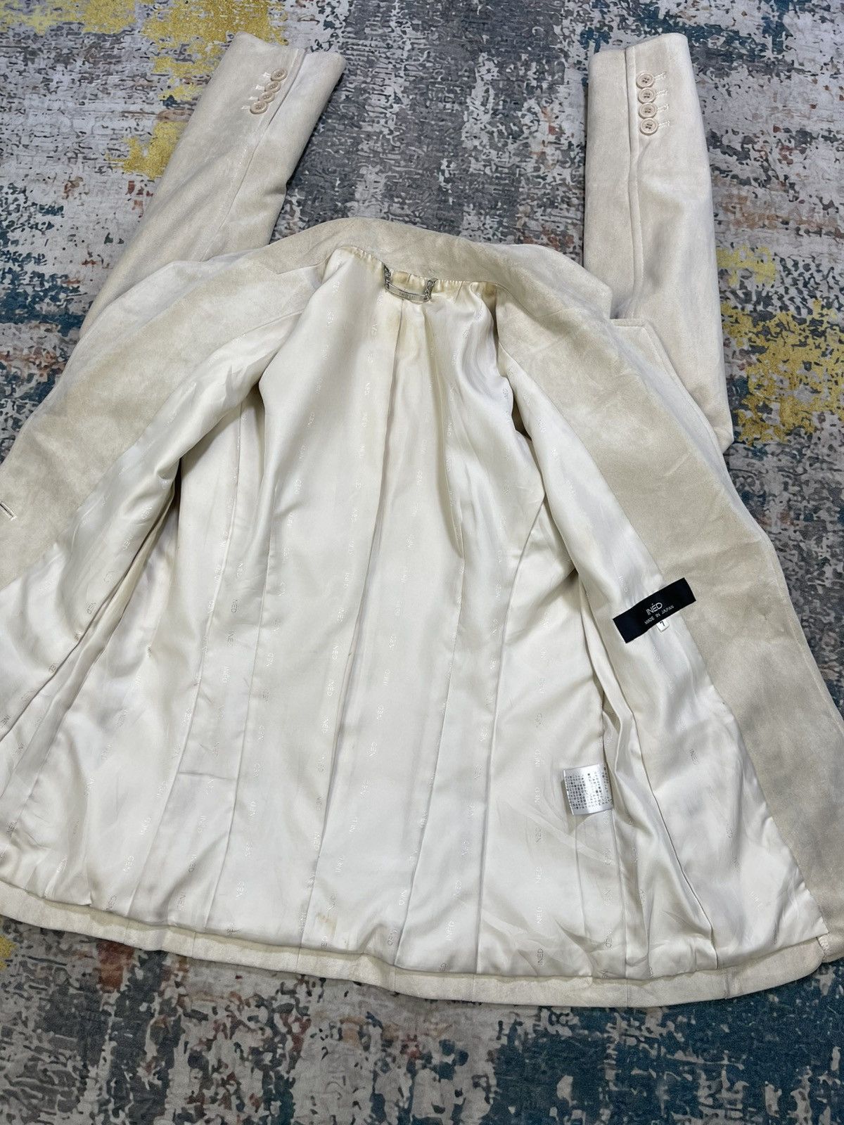 Yohji Yamamoto Yohji Yamamoto Ined Velour Greige Jacket Size S / US 4 / IT 40 - 4 Thumbnail