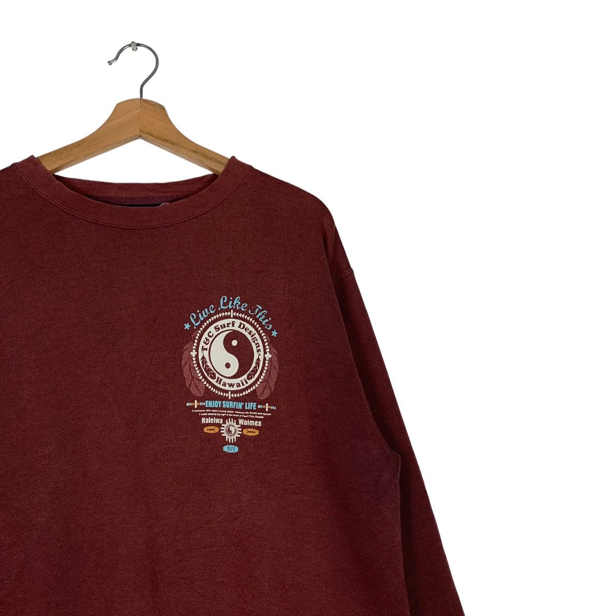 Japanese Brand T&C SURF DESIGNS Hawaii Big Logo Sweatshirts #0569-C26 Size US L / EU 52-54 / 3 - 7 Thumbnail
