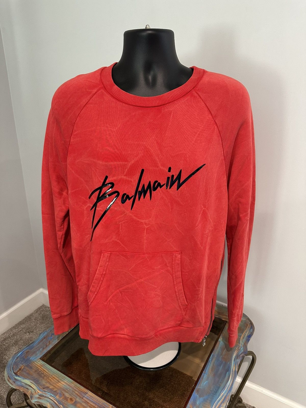 Balmain Balmain Red Crewneck Size US M / EU 48-50 / 2 - 1 Thumbnail