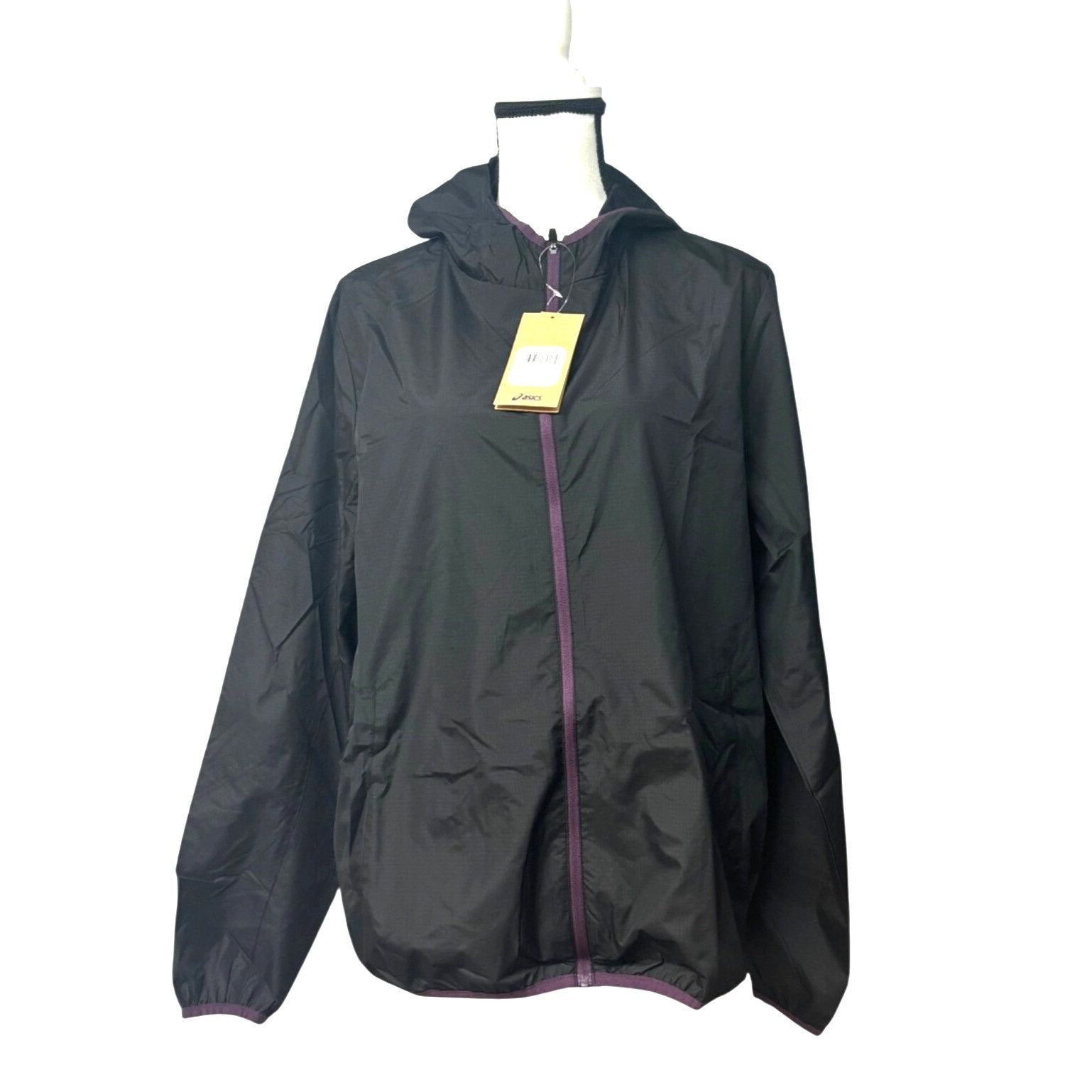 Asics ASICS Women's Hooded Packable Jacket, Black, Sz. L Size L / US 10 / IT 46 - 1 Thumbnail