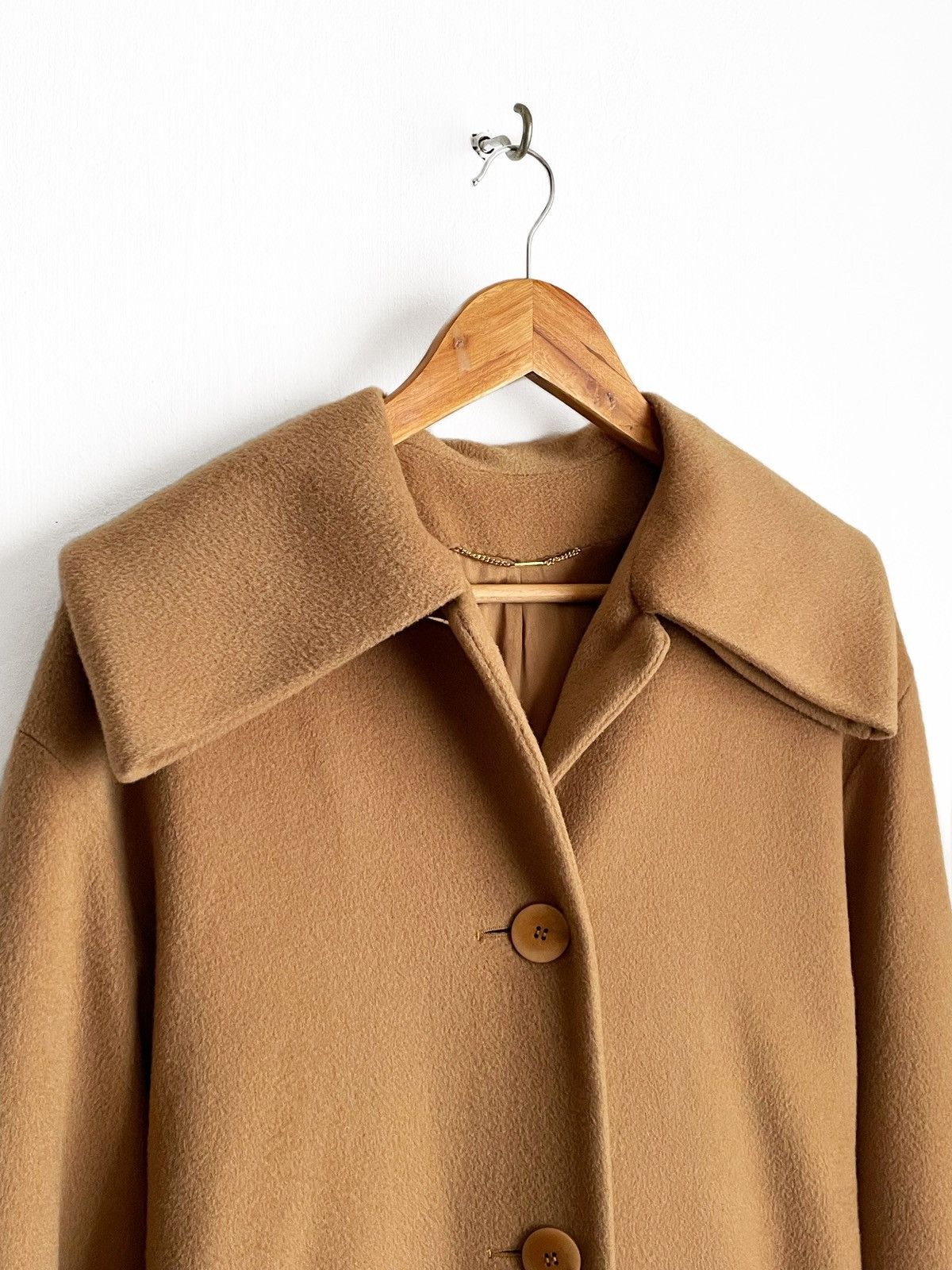 Celine Vintage Celine Paris Camel Wool Coat Single Breasted Iconic Size XL / US 12-14 / IT 48-50 - 3 Thumbnail