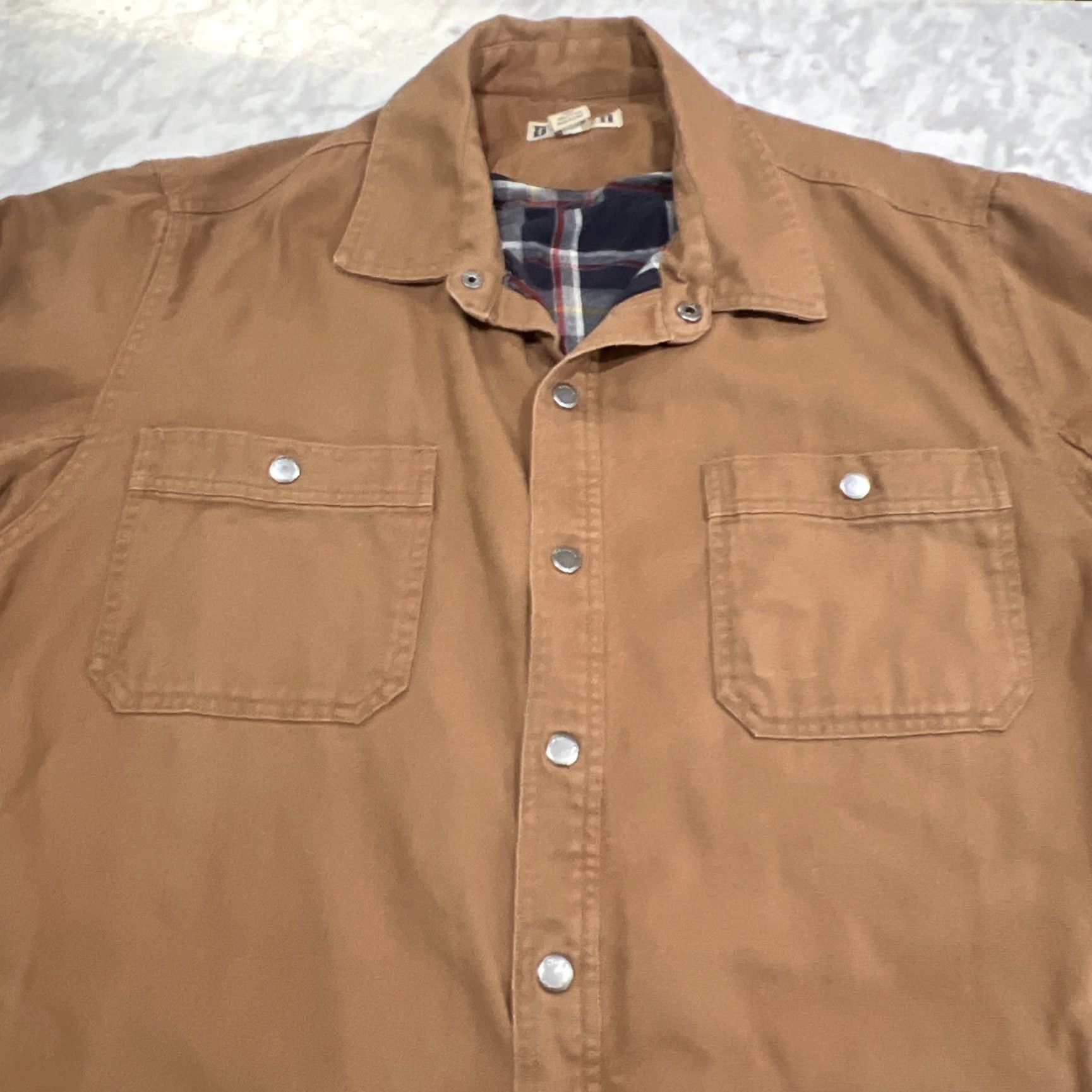 Duluth Trading Company DULUTH TRADING CO Fire Hose Flannel Lined Shirt Men 2XL Brown Cotton Canvas Regular Fit Long Sleeve Snap Collar Robusto Durable Workwear 90s? Size US XXL / EU 58 / 5 - 3 Thumbnail