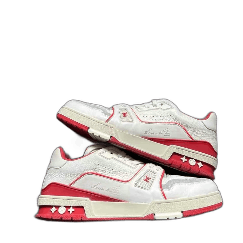 Louis Vuitton Louis Vuitton LV Trainer Sneakers in White and Red Size US 8.5 / EU 41-42 - 1 Thumbnail