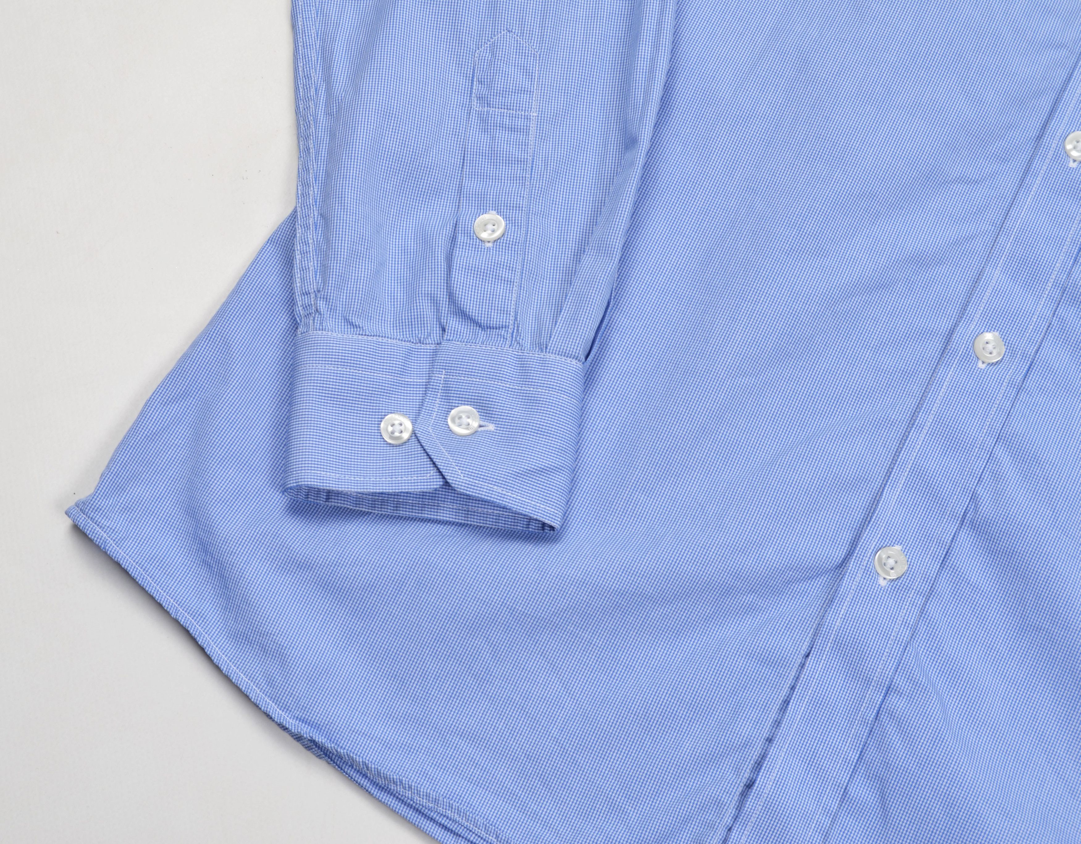 Designer × Moschino Moschino Micro Gingham Red Heart Embroidery Blue Shirt Size US M / EU 48-50 / 2 - 3 Thumbnail