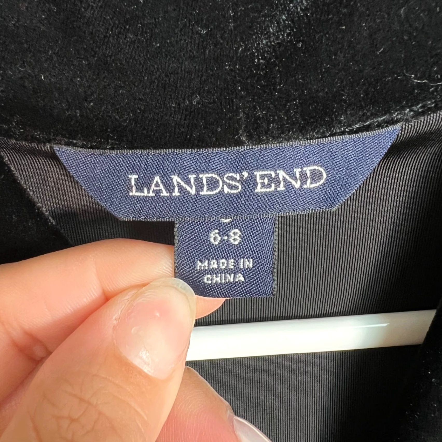 Lands' End Lands End Womens Velvet Top Black 3/4 Sleeve V-Neck Pullover Blouse Size S Indoor Casual Womens Velvet Top LVEND? Size S / US 4 / IT 40 - 3 Thumbnail