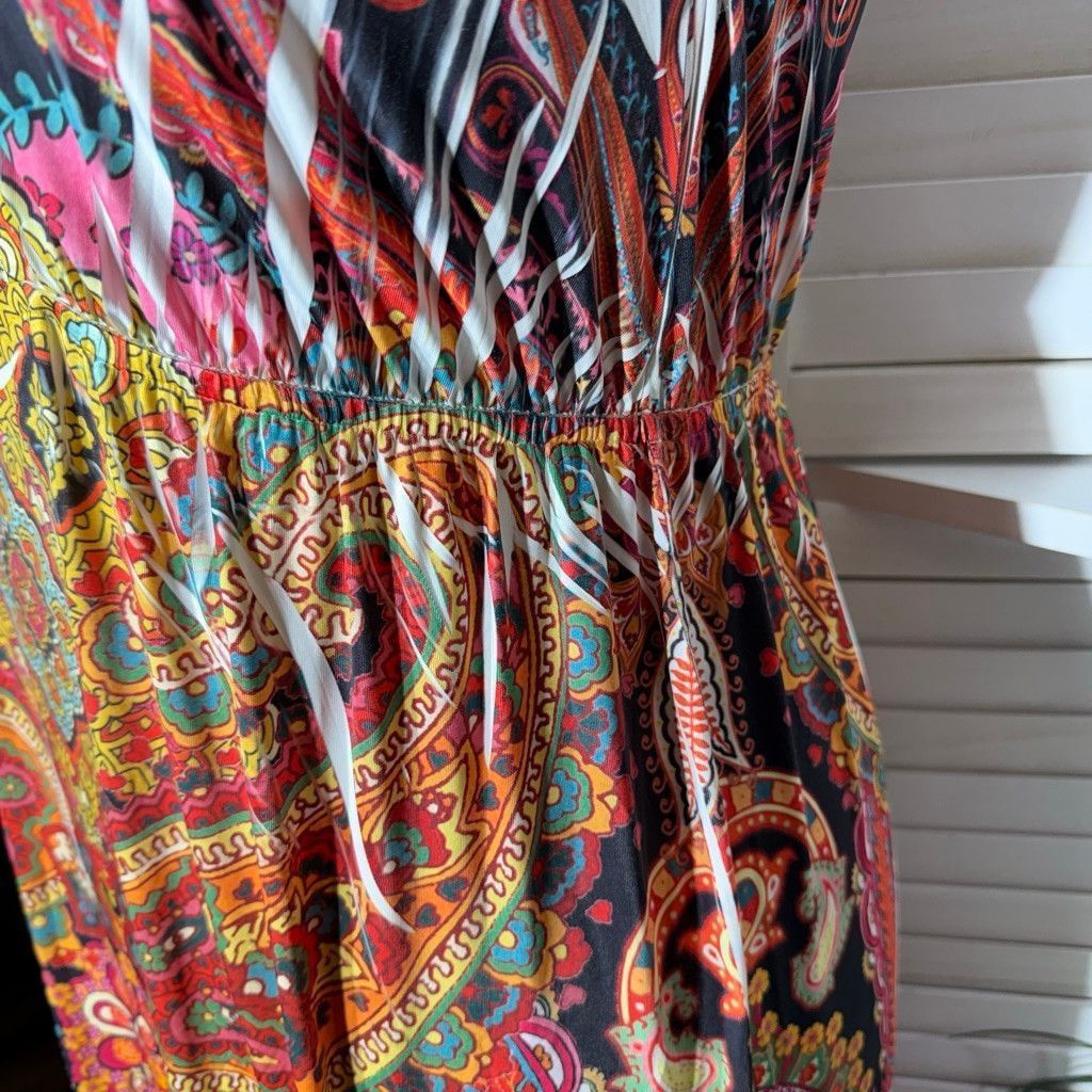 Vintage hippie boho maxi dress paisley red orange empire waist 14 16 Size XL / US 12-14 / IT 48-50 - 5 Thumbnail