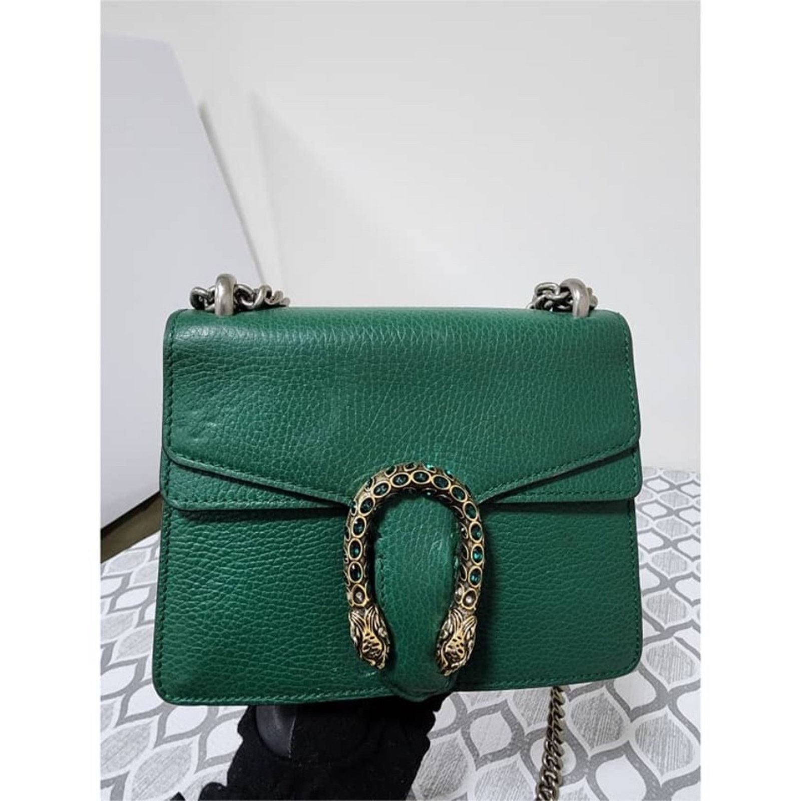 Gucci Authentic Gucci Small Leather Dionysus Crossbody Bag Green Size ONE SIZE - 9 Thumbnail