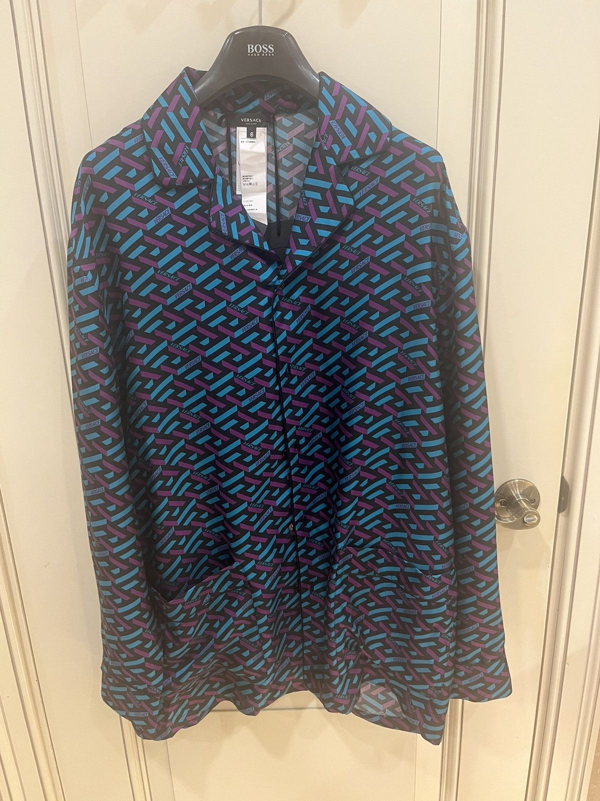 Versace greca print.silk pajama shirt.jacket size6 Size US M / EU 48-50 / 2 - 3 Thumbnail