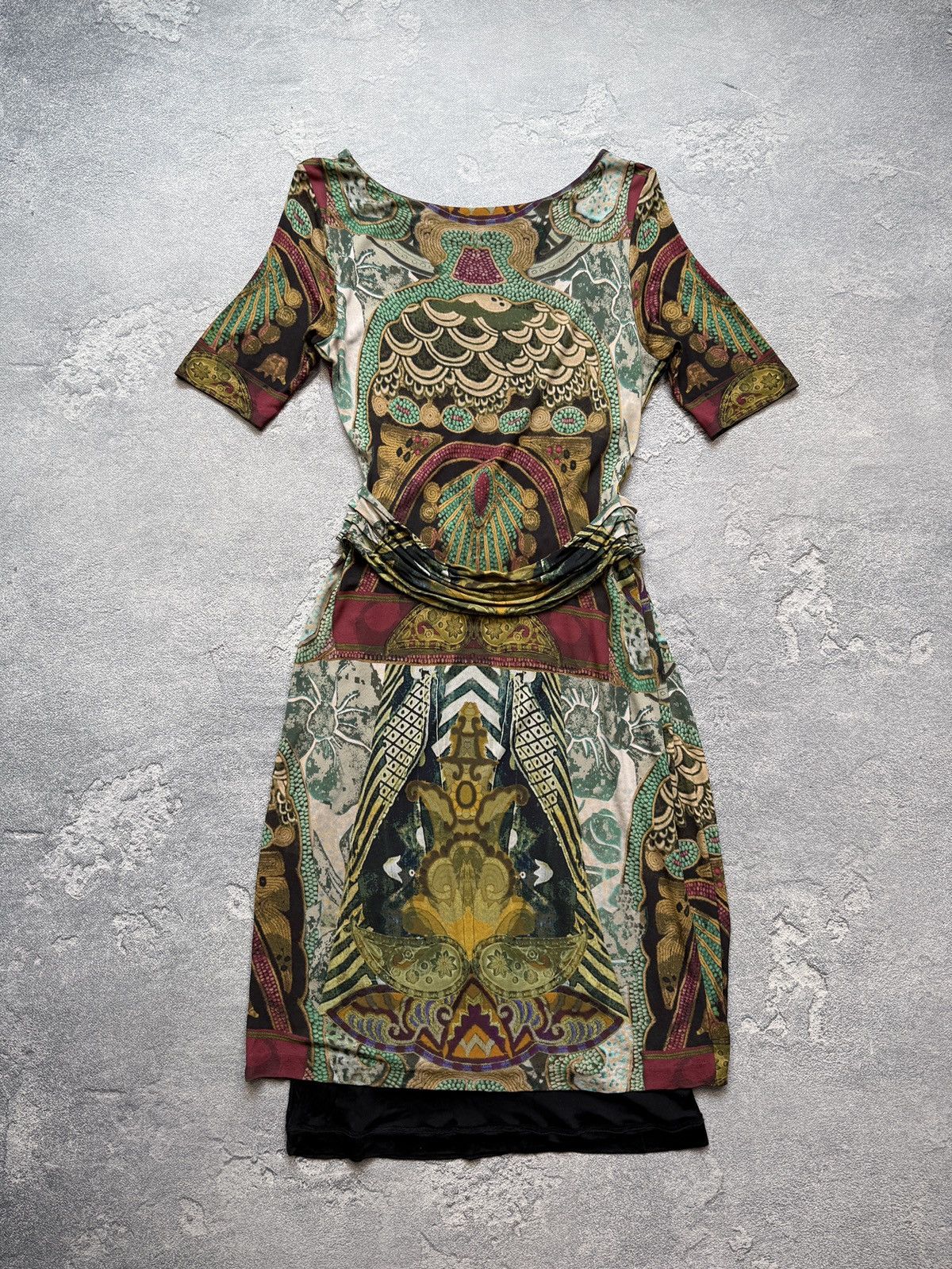 Etro Rare Etro Vintage Monogram Print Silk Dress Black Sz 44 Size M / US 6-8 / IT 42-44 - 7 Thumbnail