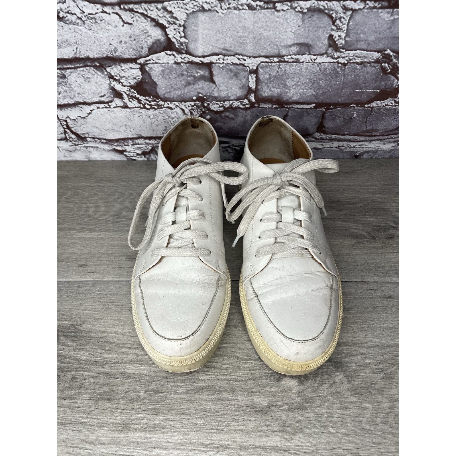 Adolfo Dominguez Adolfo Dominguez White Leather Casual Lace Up Sneakers Women Size US 8.5 / IT 38.5 - 2 Thumbnail