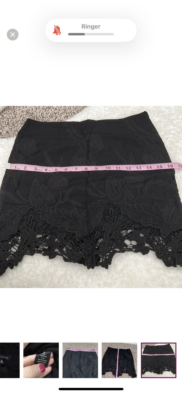 Kendall And Kylie Kendall & Kylie medium black embroidered mini skirt Size 28" / US 6 / IT 42 - 7 Thumbnail
