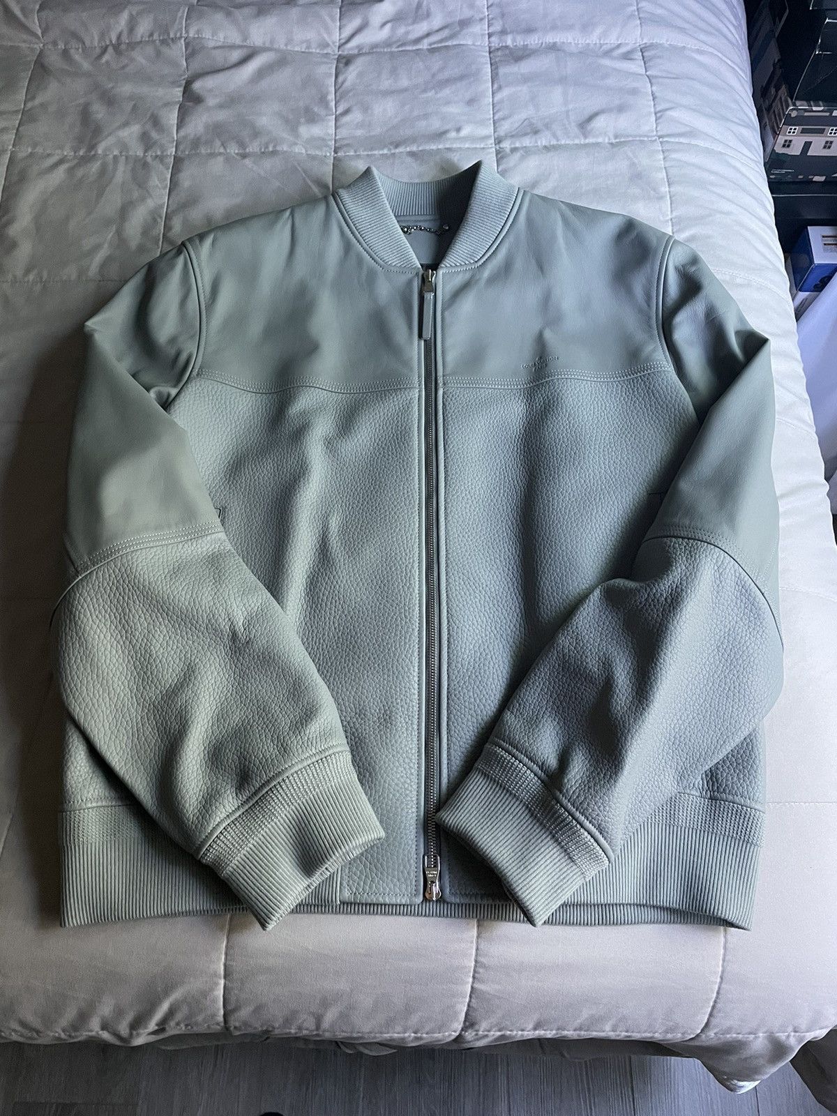 Louis Vuitton Louis Vuitton Grey Leather Jacket Size US XL / EU 56 / 4 - 1 Thumbnail