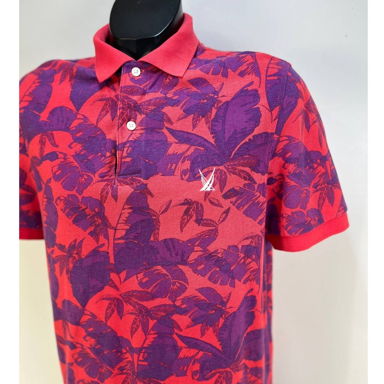 Nautica Nautica Palm Printed Polo Shirt Tropical Beachy Pink Size US M / EU 48-50 / 2 - 2 Thumbnail