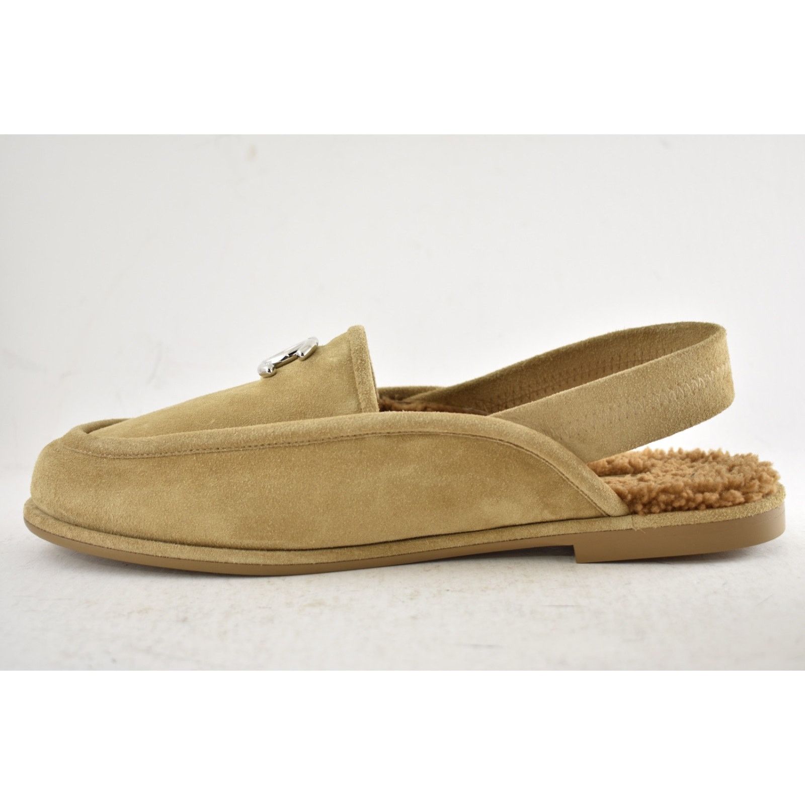 Chanel Chanel Dark Beige Suede Shearling CC Moccasin Loafer 40.5 Size US 10.5 / IT 40.5 - 15 Thumbnail