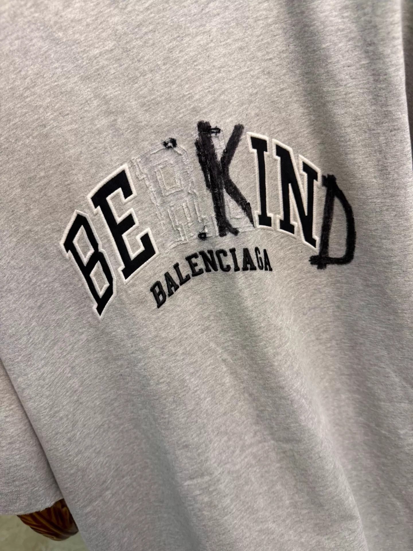 Balenciaga Balenciaga OS Gray Knit Logo T - Shirt Size US L / EU 52-54 / 3 - 3 Thumbnail