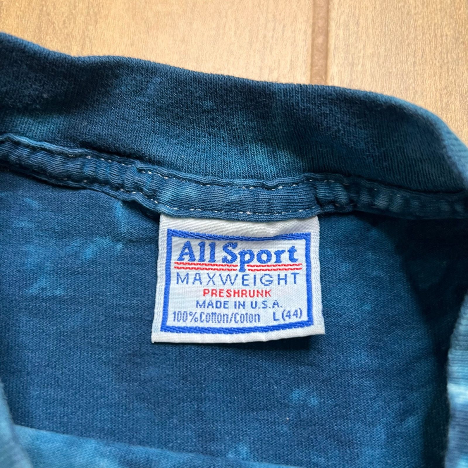 All Sport Vintage 90s Sz L blue diamond pleated tie-dye T-shirt Y2K Size US L / EU 52-54 / 3 - 3 Thumbnail