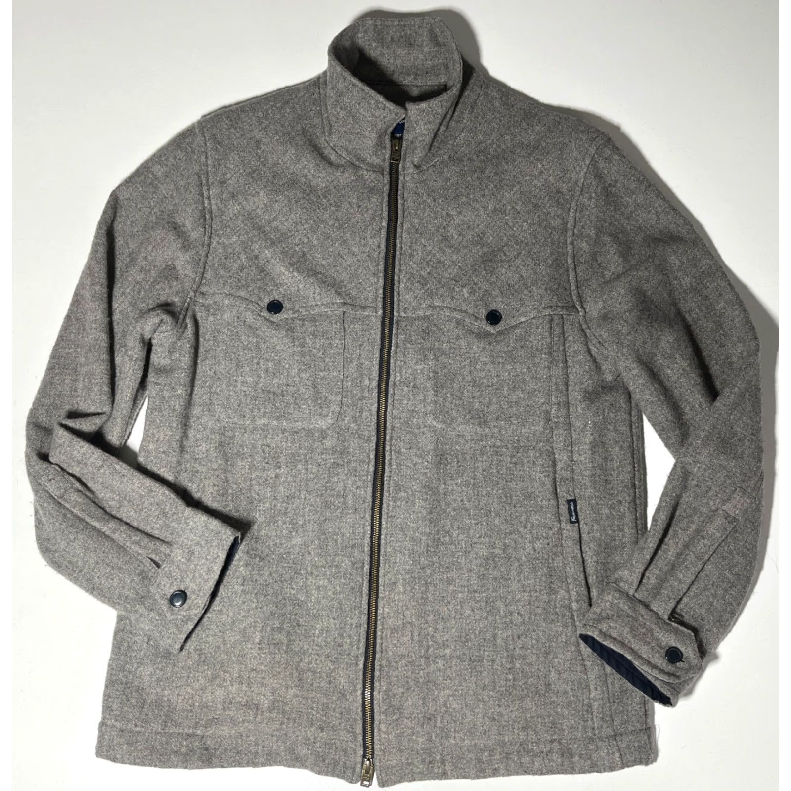 Faconnable VINTAGE Façonnable Jacket Mens Full Zip 100% Wool Gray Large Wool Tweed City Classic Designer Pockets Winter Fall Spring Business Casual Travel Mens Size US L / EU 52-54 / 3 - 3 Thumbnail