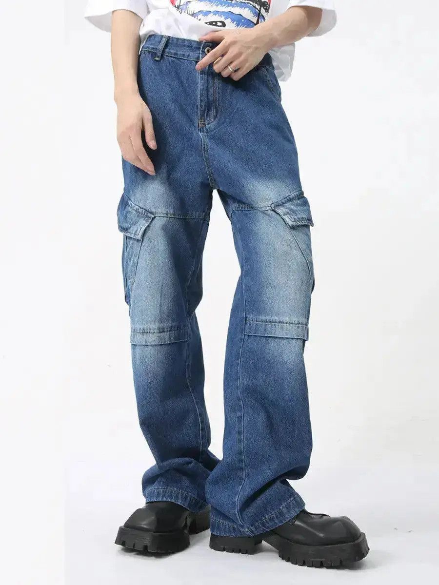 Japanese Brand Retro loose high street pocket jeans Size US 32 / EU 48 - 3 Thumbnail
