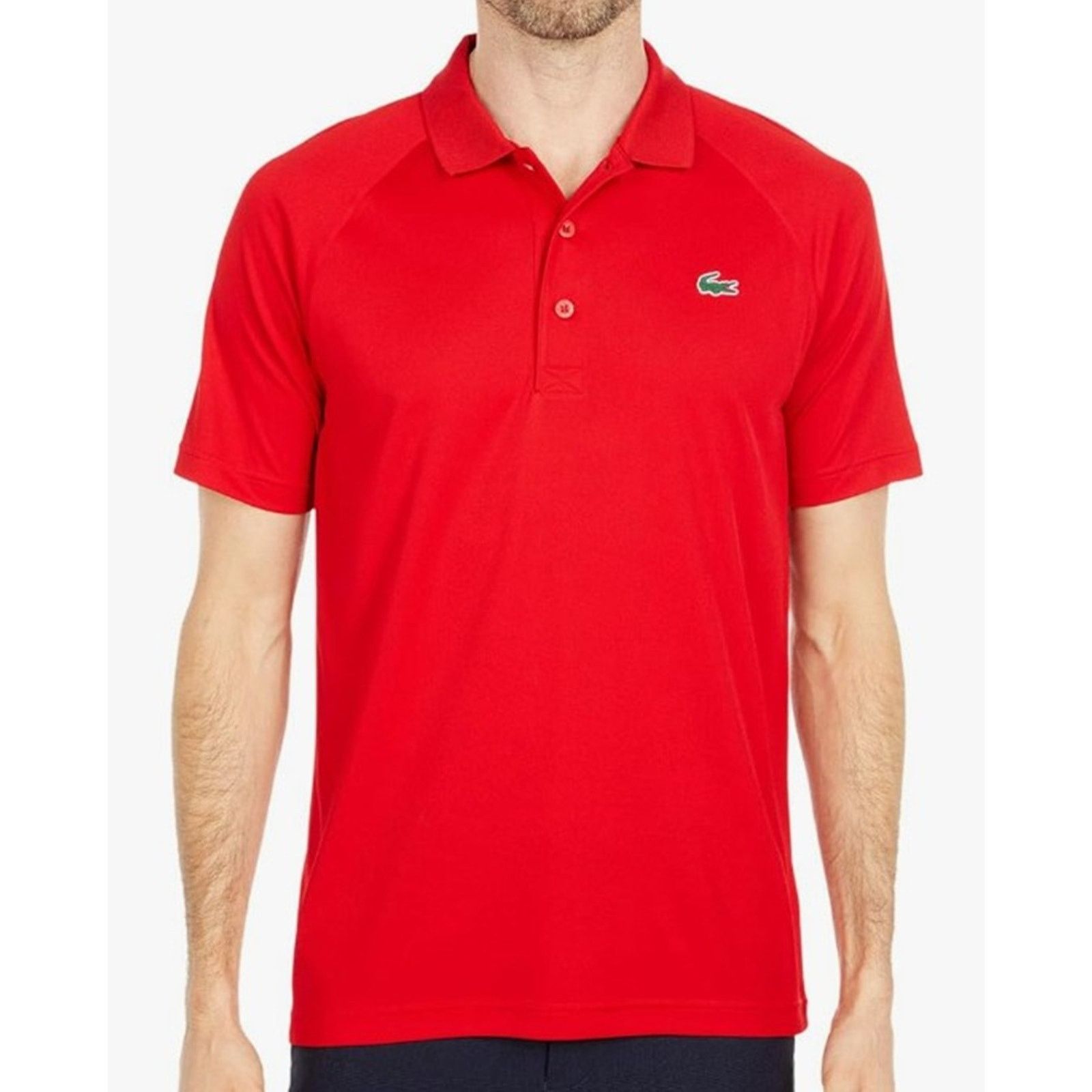 Lacoste Lacoste Mens Ultra Dry Raglan Sleeve Polo Sport Short Red, S Size US S / EU 44-46 / 1 - 1 Thumbnail