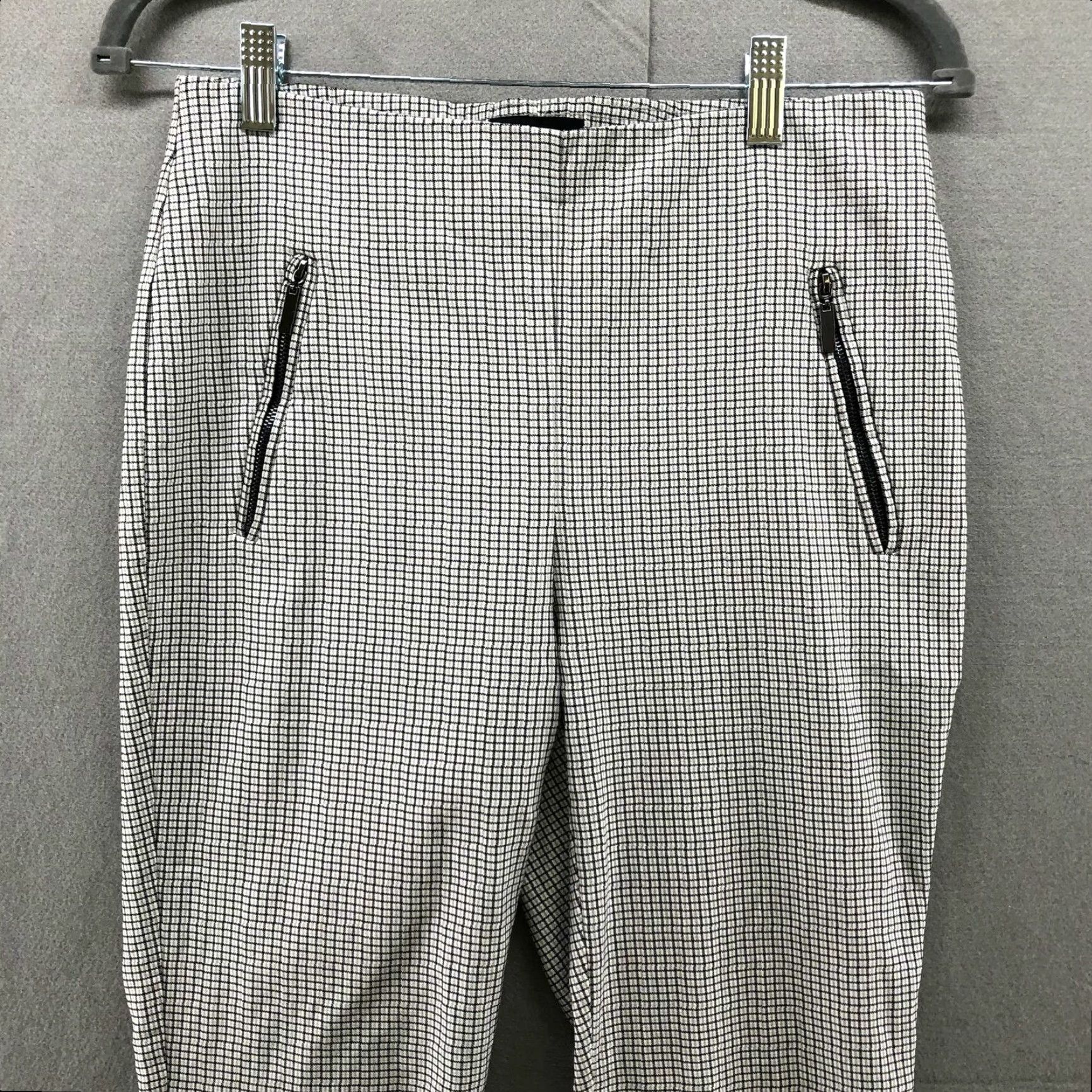 Vintage Massimo Fabbro Pants Trousers Women Slim Plaid Black Gray Pull On 6 Size 28" / US 6 / IT 42 - 3 Thumbnail