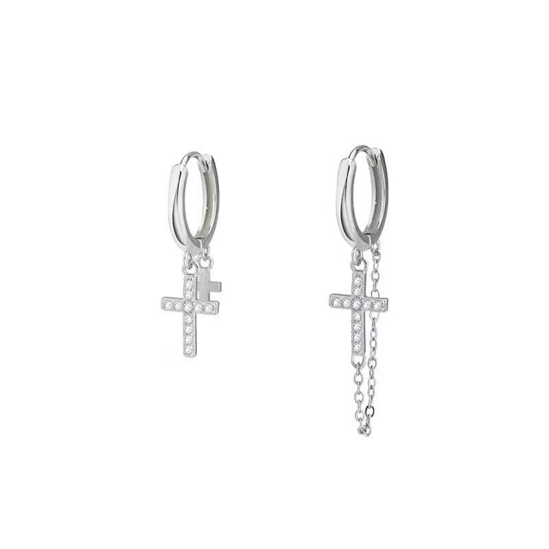 Jewelry Cross New Trend Earrings One Pairs Chrome Jewelry Size ONE SIZE - 5 Thumbnail